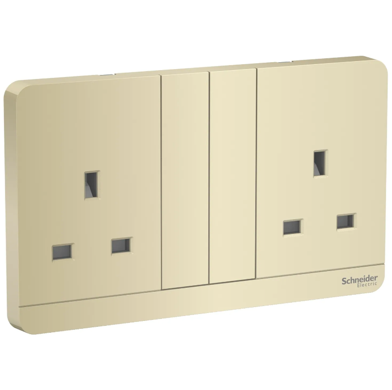 Schneider 施耐德 奐尚 13A 兩位連保護門有掣插座 E83T25_WG_C5