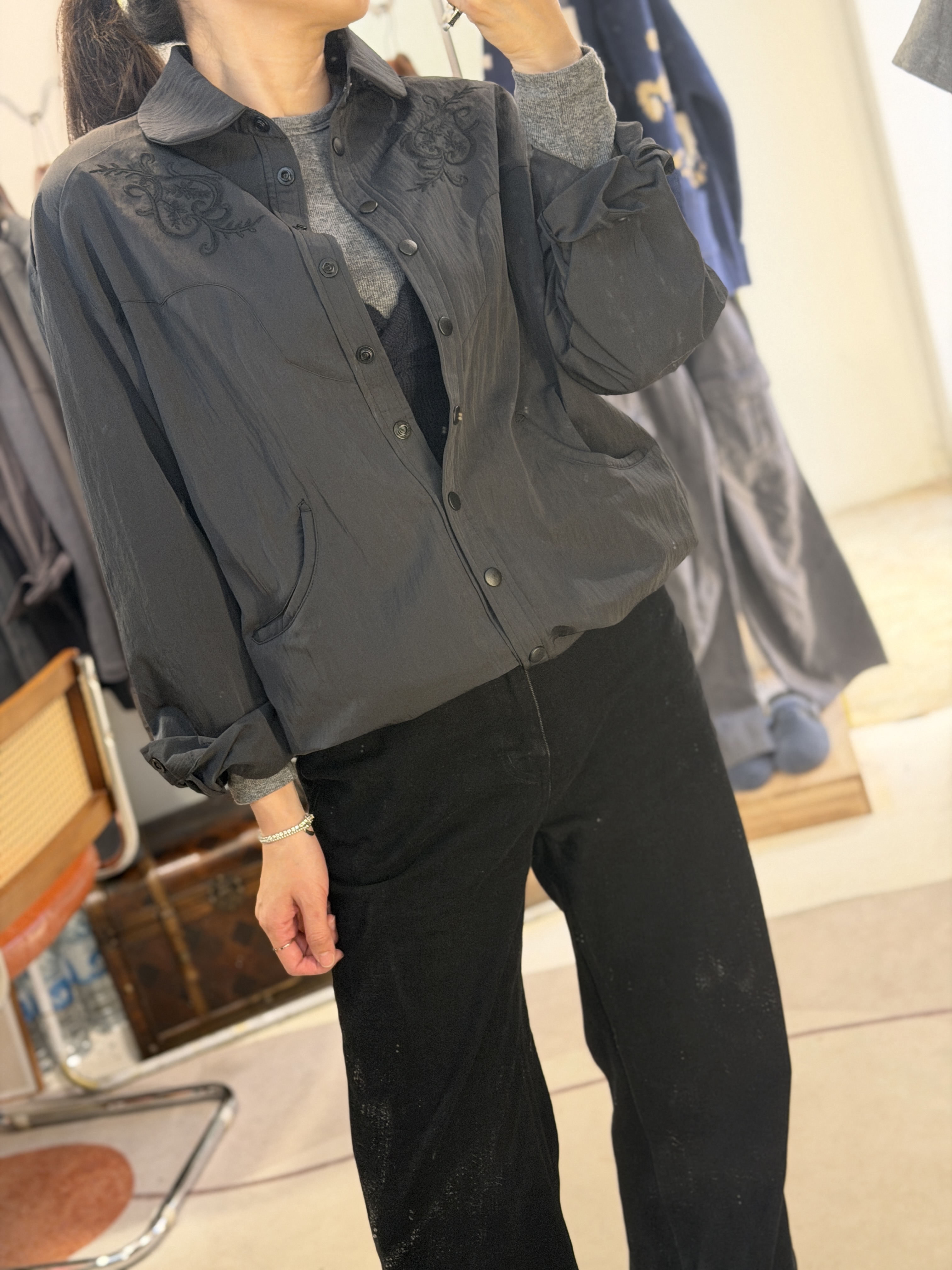 Embroidery shirt jacket