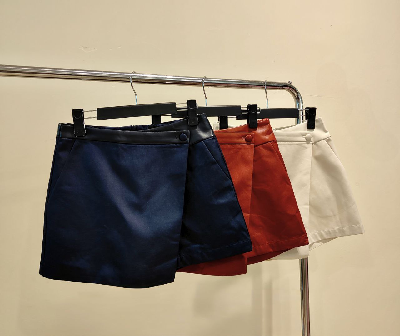 裤头皮革裤裙 1604 