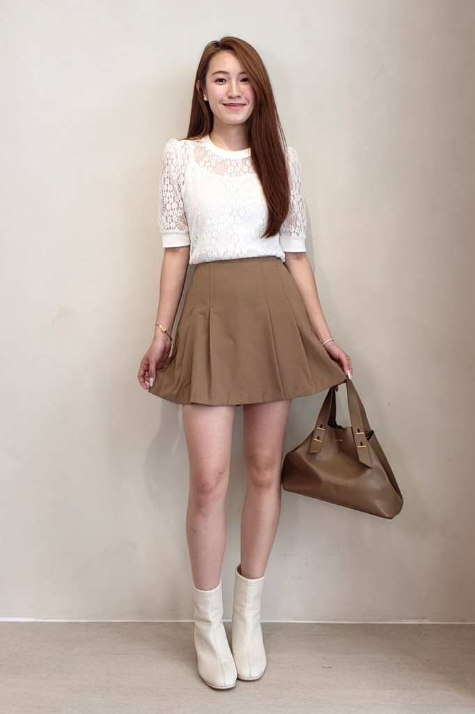 311542 Camille Lace Puff Sleeve Top