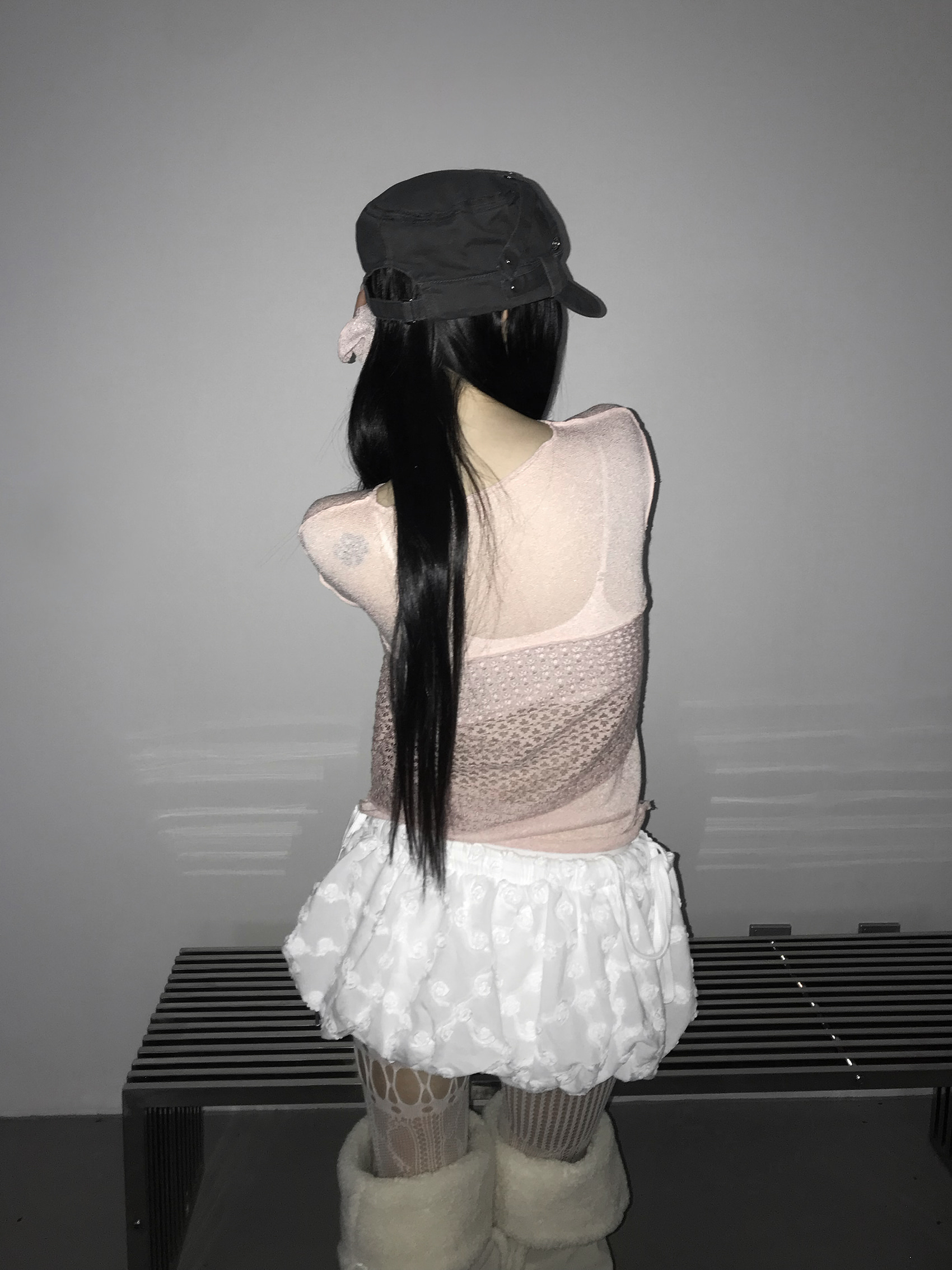 Asymmetrical Sheer Knit Top