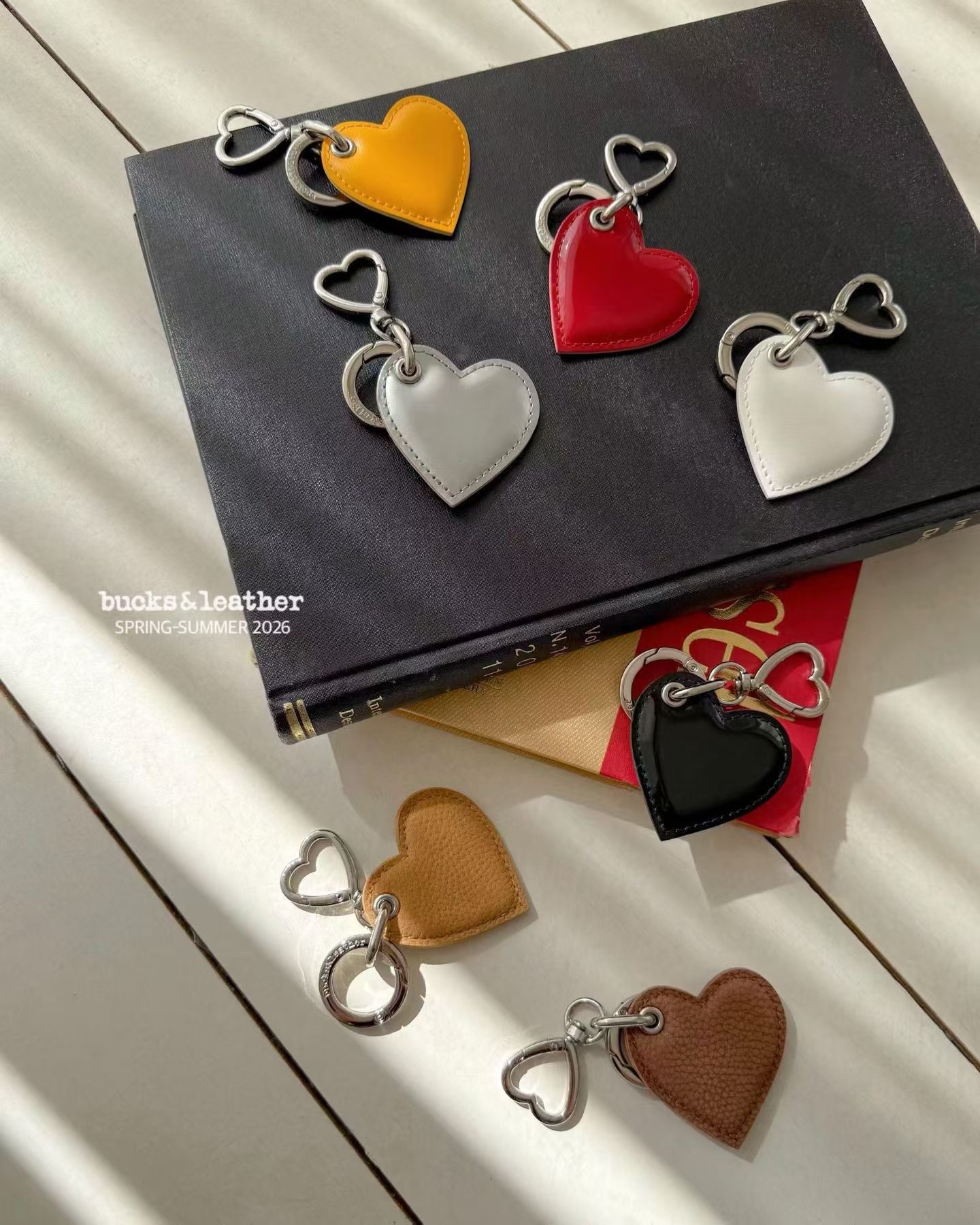 L80 牛皮心心鎖匙扣