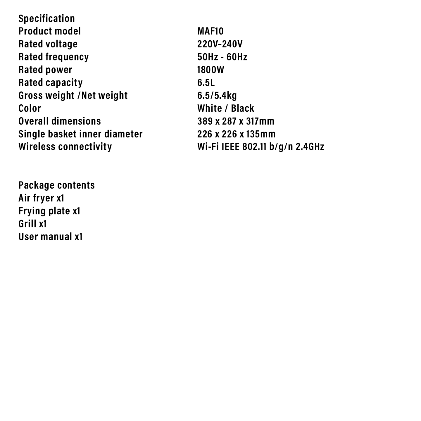 Xiaomi 6.5L Smart Air Fryer Tender Roast (BHR7359GB)