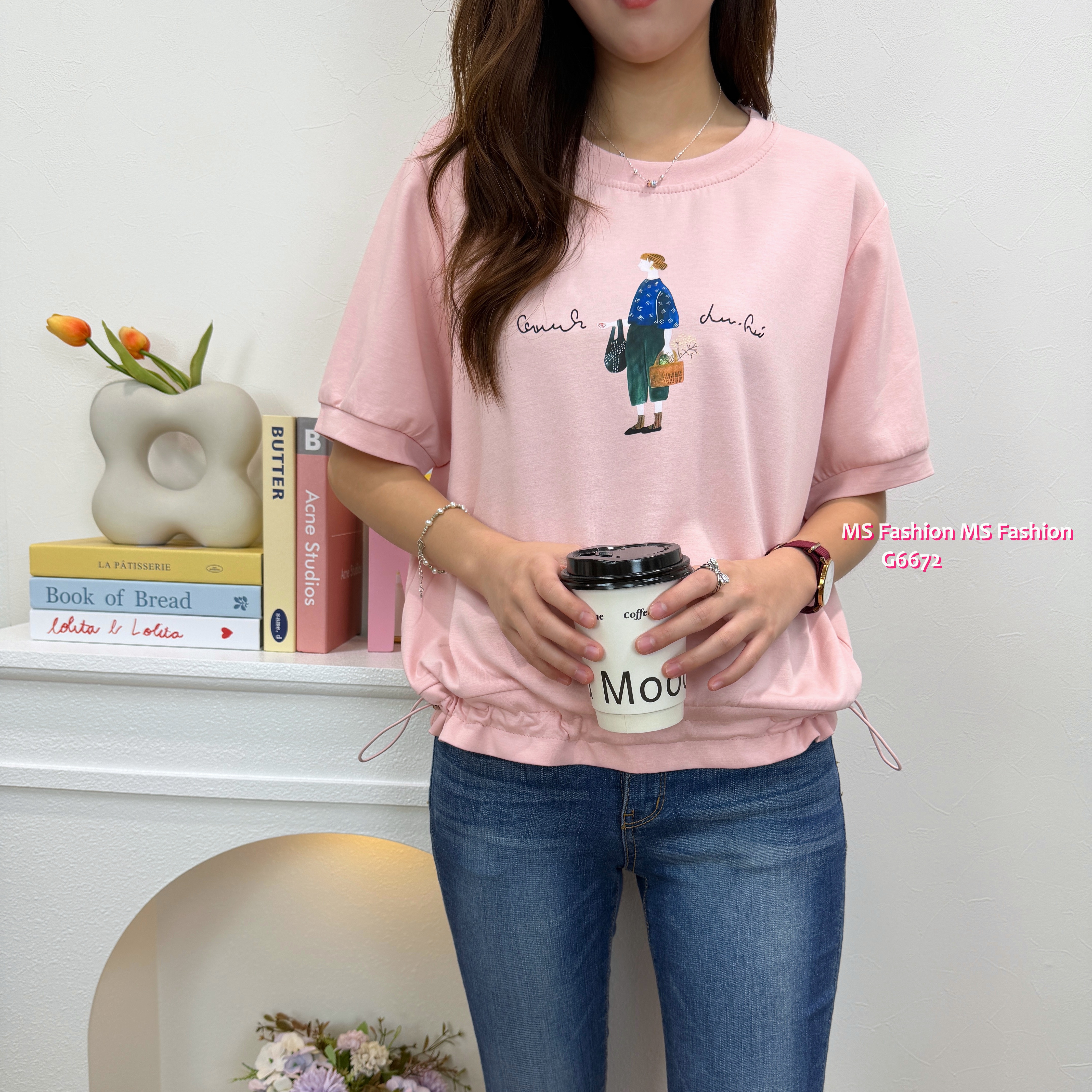 G6672 挺棉料靚print top
