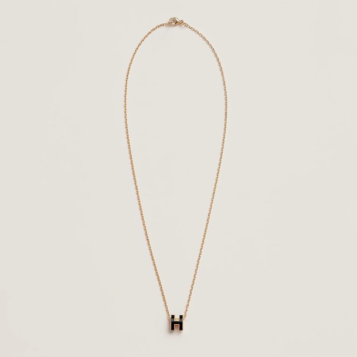 全新 Hermes mini pop h necklace 黑金 100%Authentic, 全新  ✅dust bag ✅box