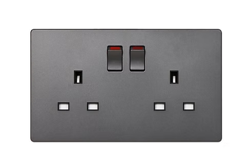 MK Aria 太空灰 13A孖蘇有掣 插座