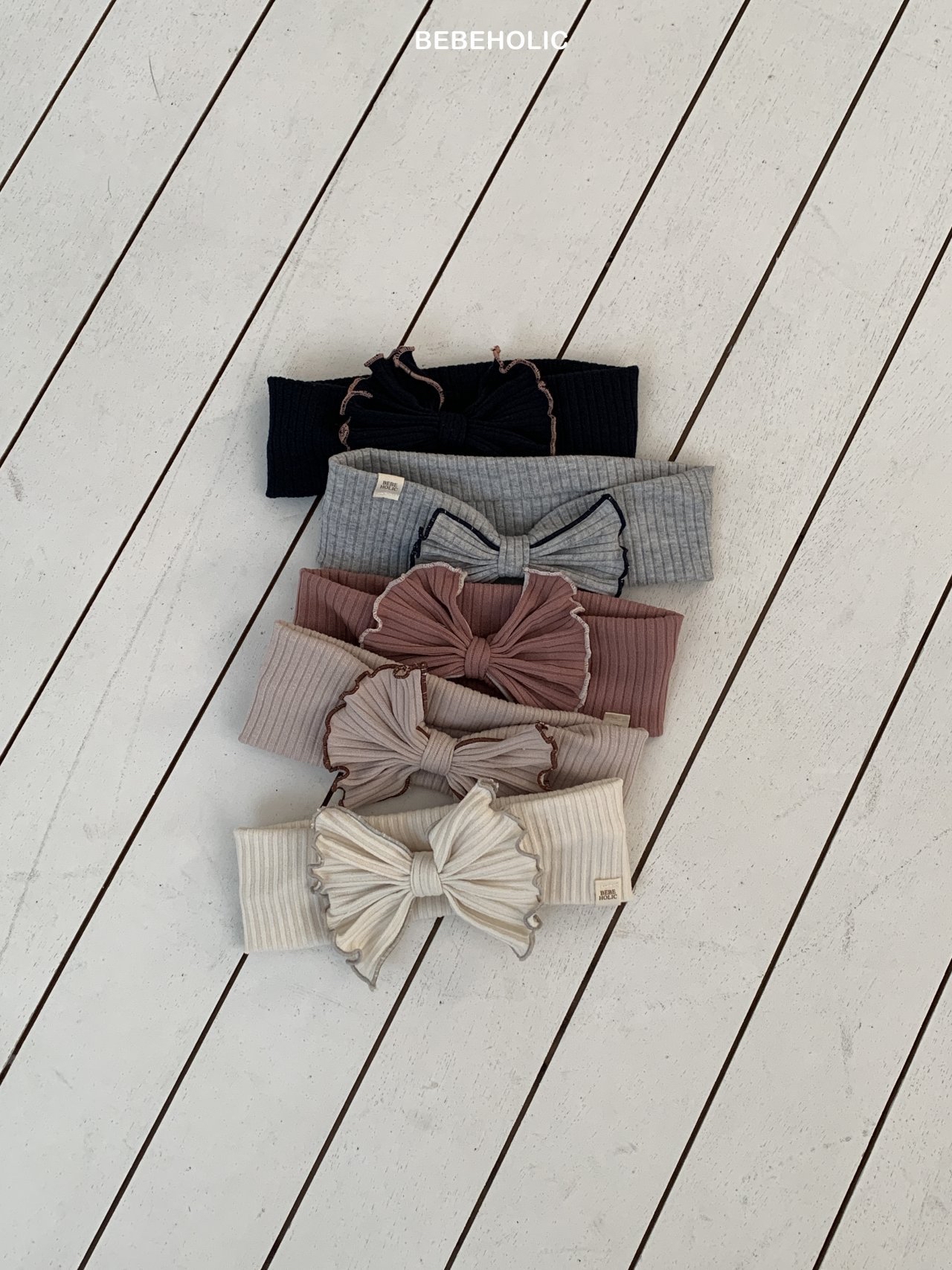 🌸預訂 韓國直送🌸🇰🇷BEBEHOLIC五色標籤蝴蝶結髮帶