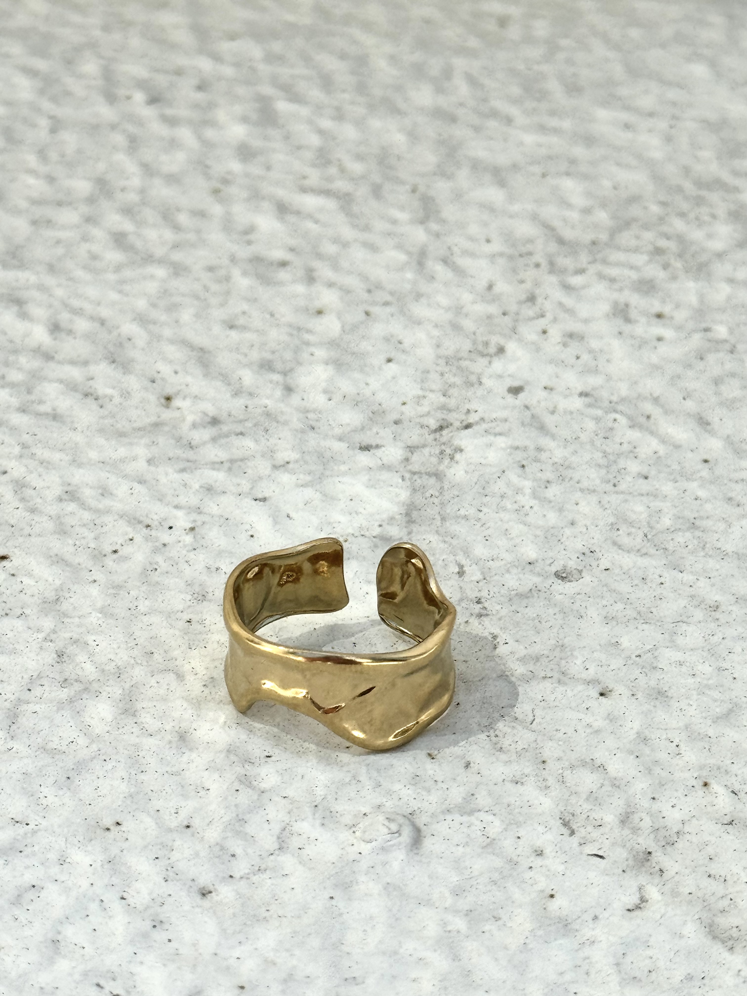 Gold irregular stainless ring