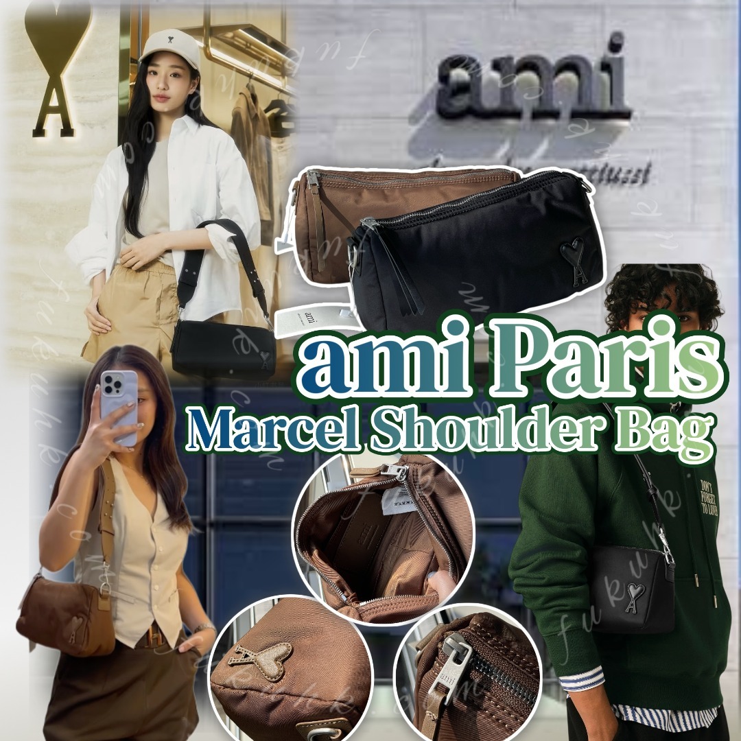 AMI Paris Marcel Shoulder Bag 圓筒枕頭包