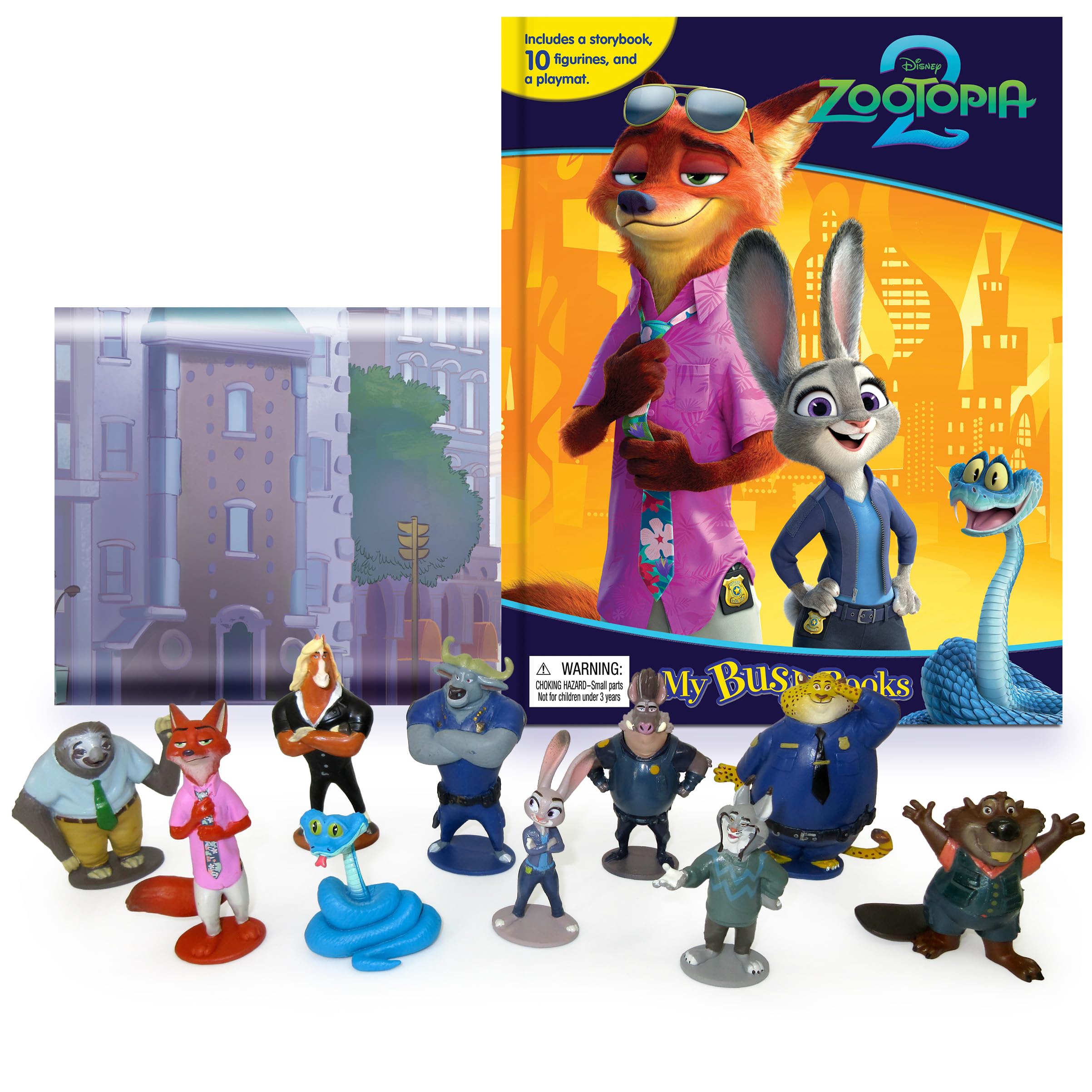 Disney Zootopia 2 優獸大都會2 My Busy Books 故事書公仔套裝｜10款角色公仔＋遊戲墊｜Judy Nick