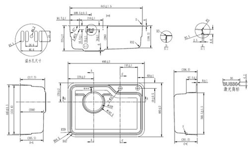 Richford USA RK6848 不銹鋼枱上枱下兩用多功能日式鋅盤 (680*480*226mm 配送多款配件)
