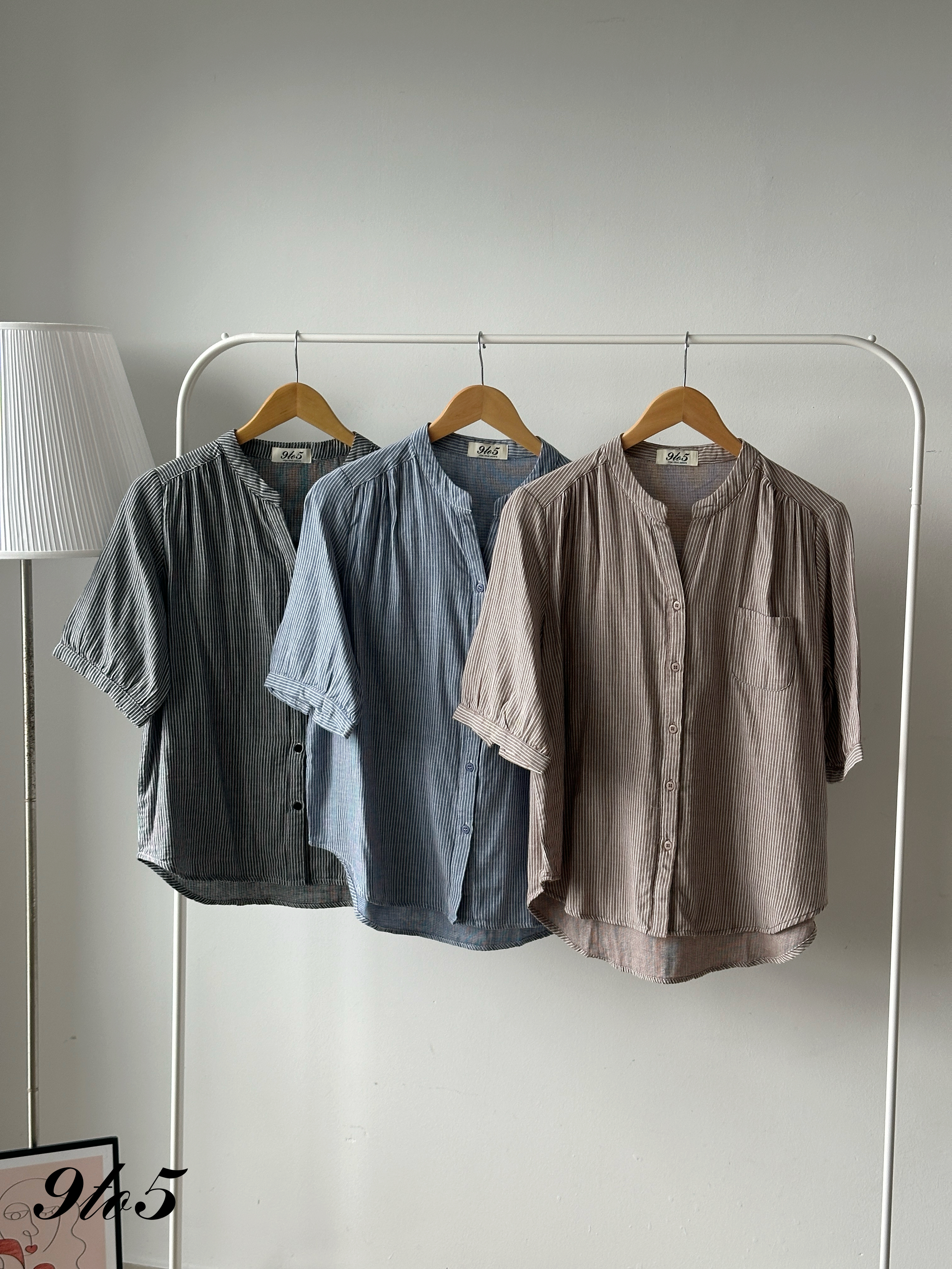 T4251 V Neck Stripe Shirt - 3 Colors 