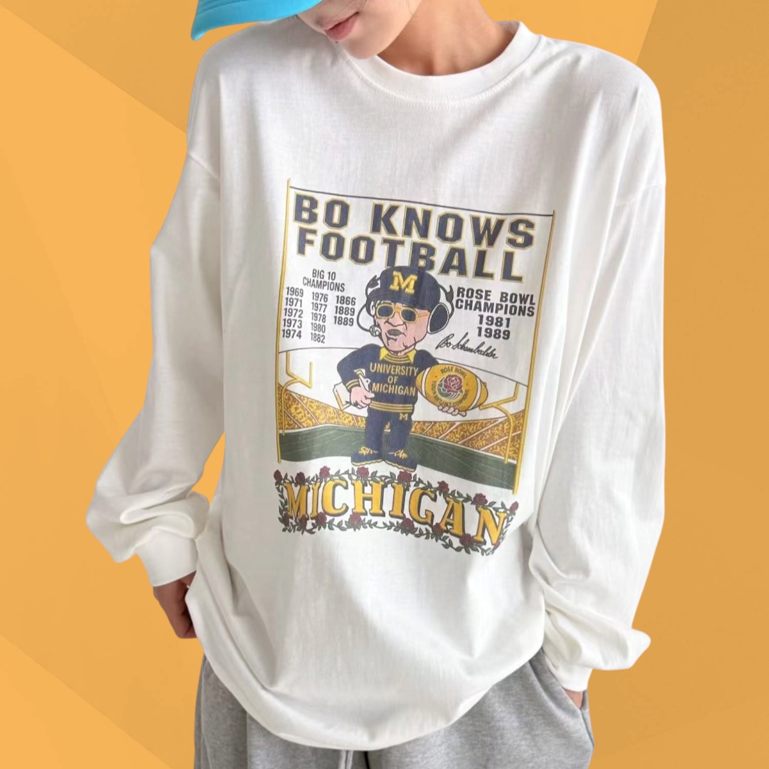 221610 “Bo Knows Michigan Long Sleeve” tee