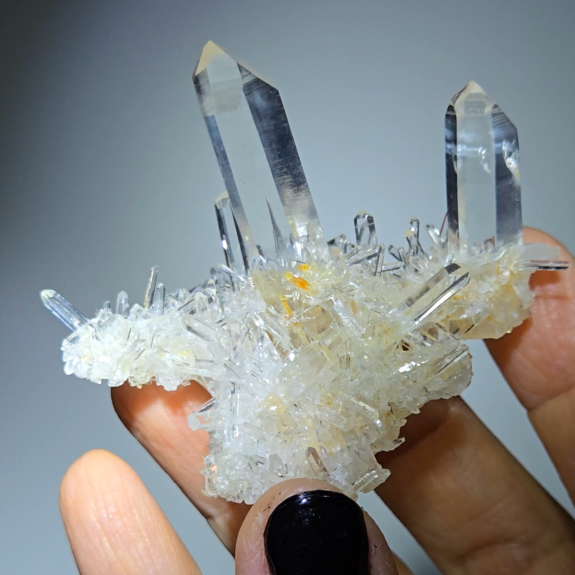 Lemurian blue smoke needle quartz cluster - LQ485