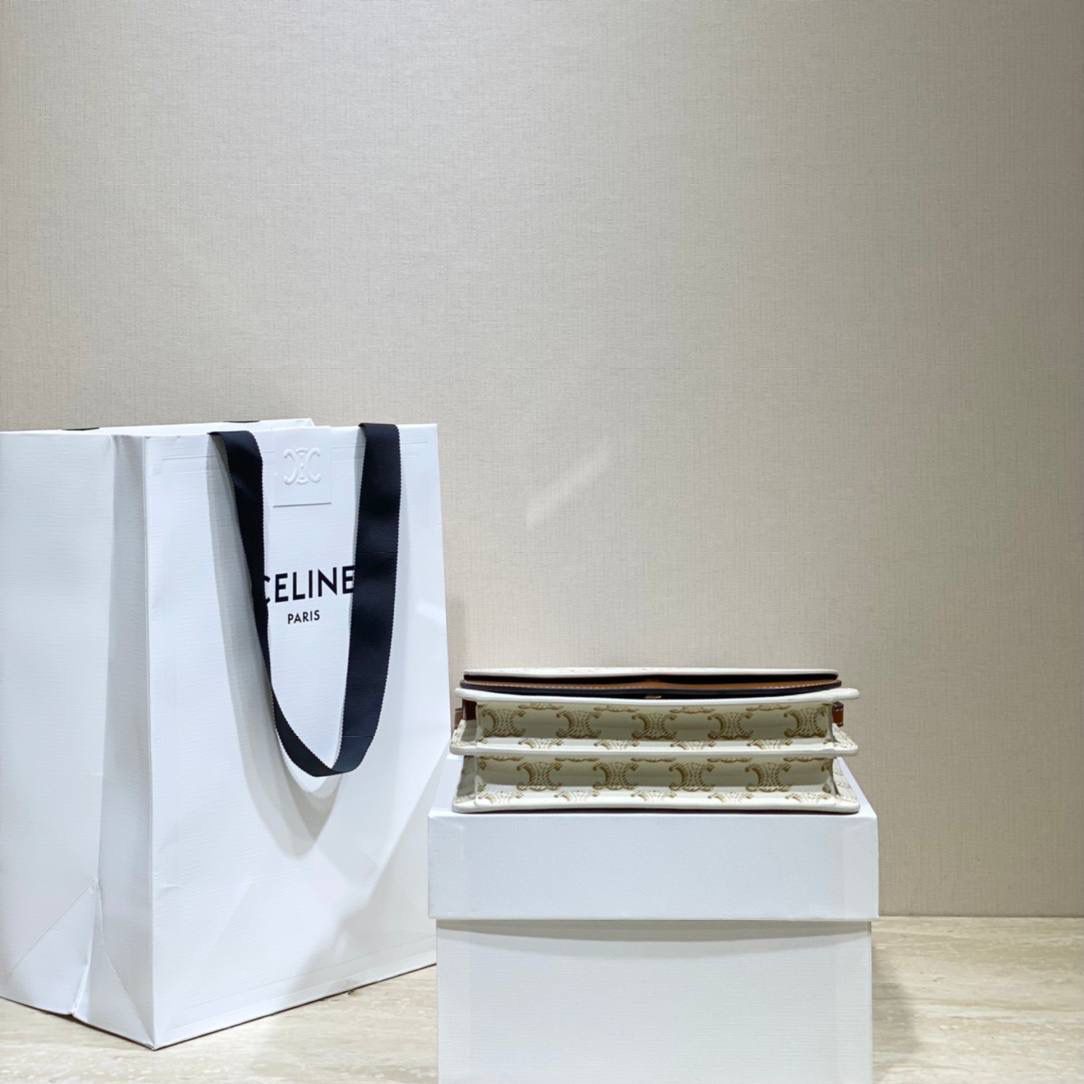 🔥大货实拍图 𝗖𝗘𝗟𝗜𝗡𝗘 ♥ 𝗖𝗔𝗡𝗩𝗔𝗦 𝗪𝗢𝗖风琴包 型号：10D852 尺寸：20*11.5cm