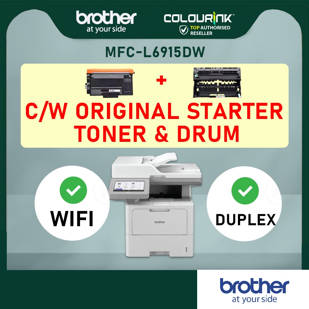 Brother MFC-L6915DW B&W 50PPM 2 Side Security Laser Printer Auto Duplex Wireless Mobile NFC Dual CIS Similar DCP-L5900dw