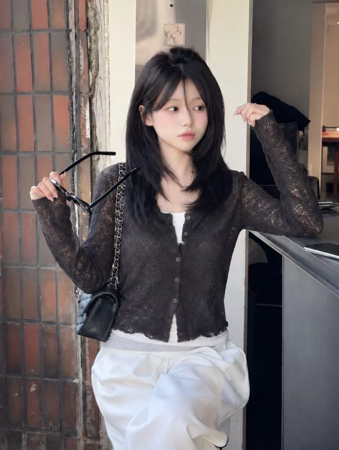 ❥ 高質暗花短外套。