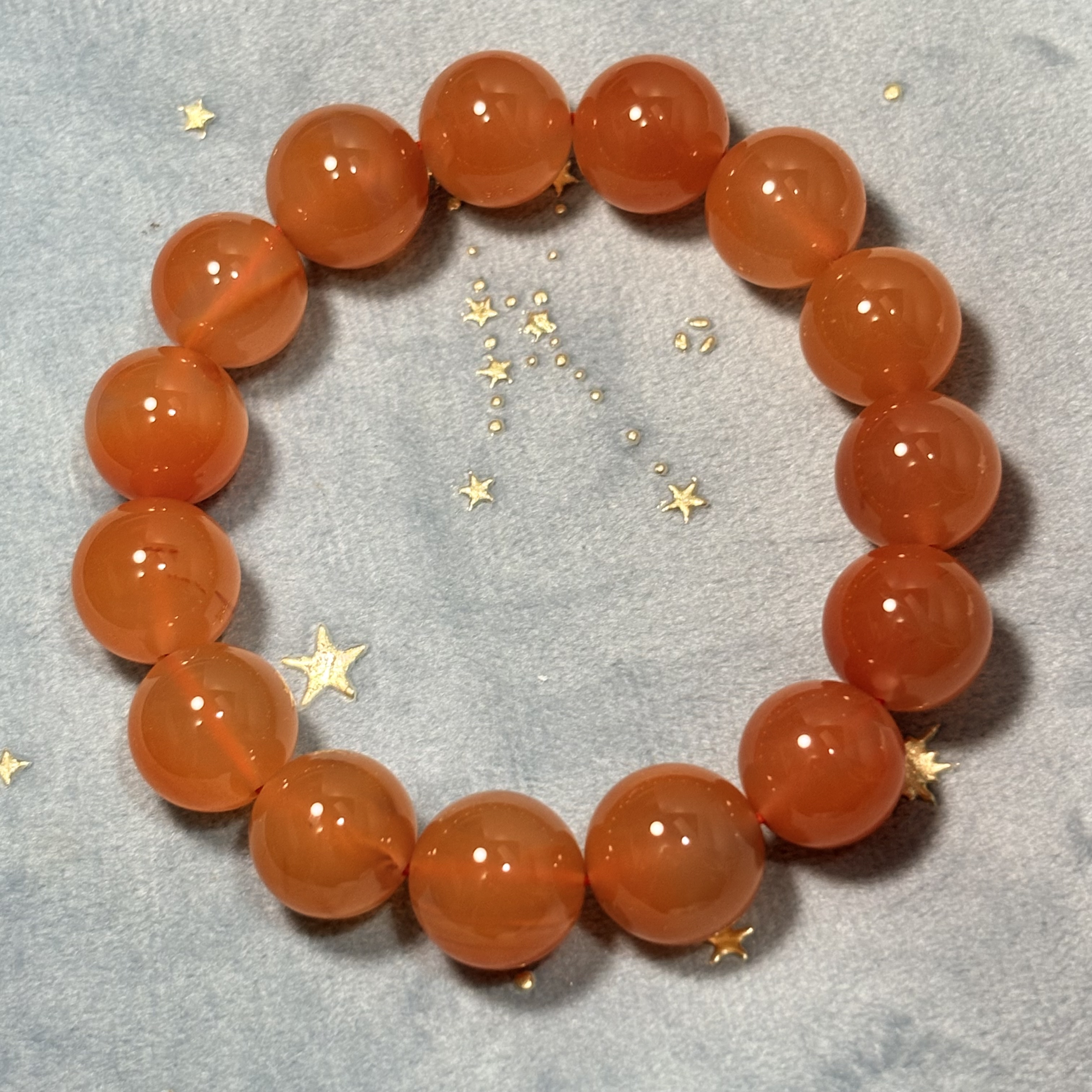 南紅瑪瑙手串 No.3109 丨規格： 14 MM珠17 cm手圈