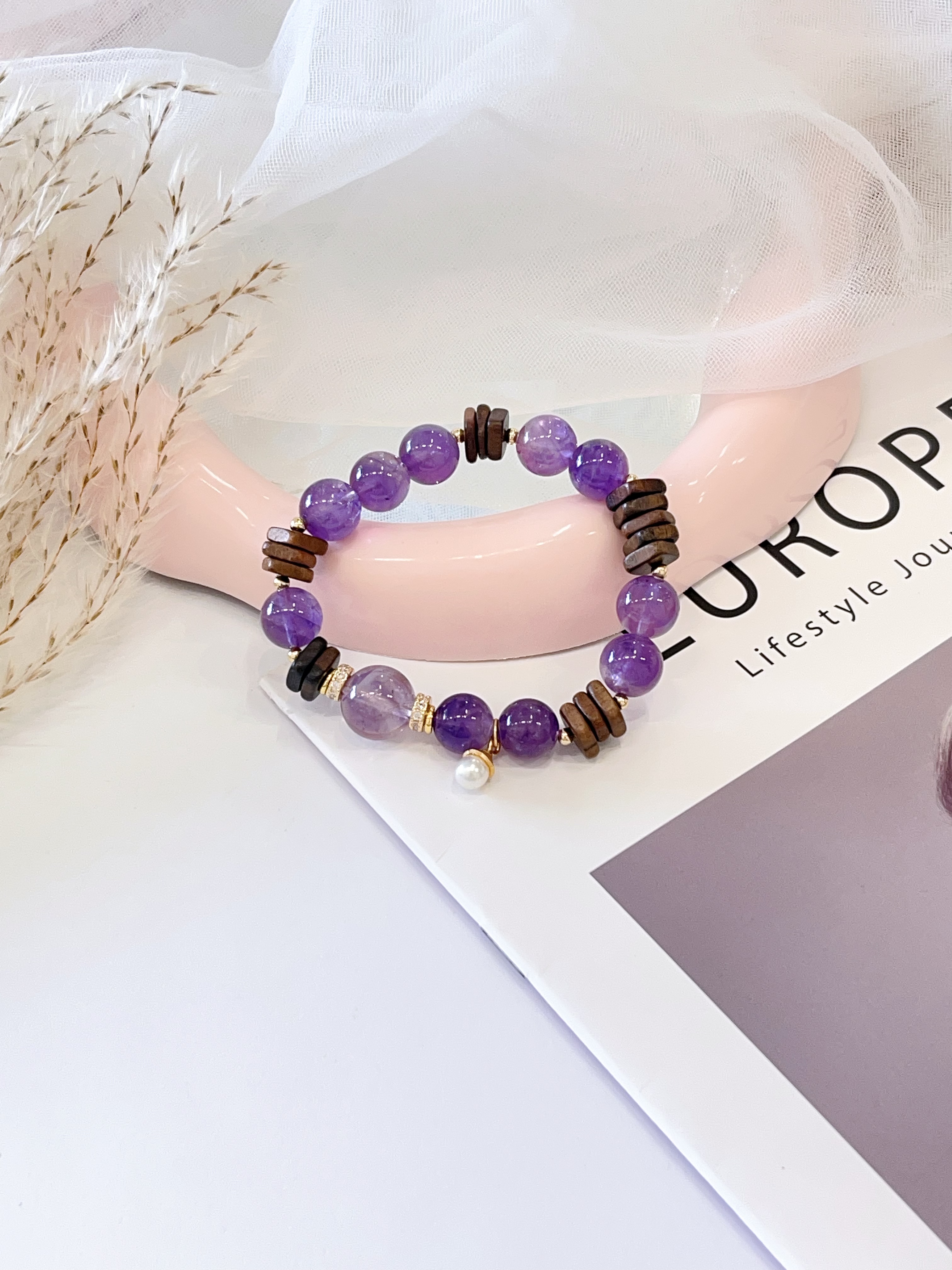 💜 紫水晶 × 沉香手串 Amethyst & Agarwood | 10.5mm