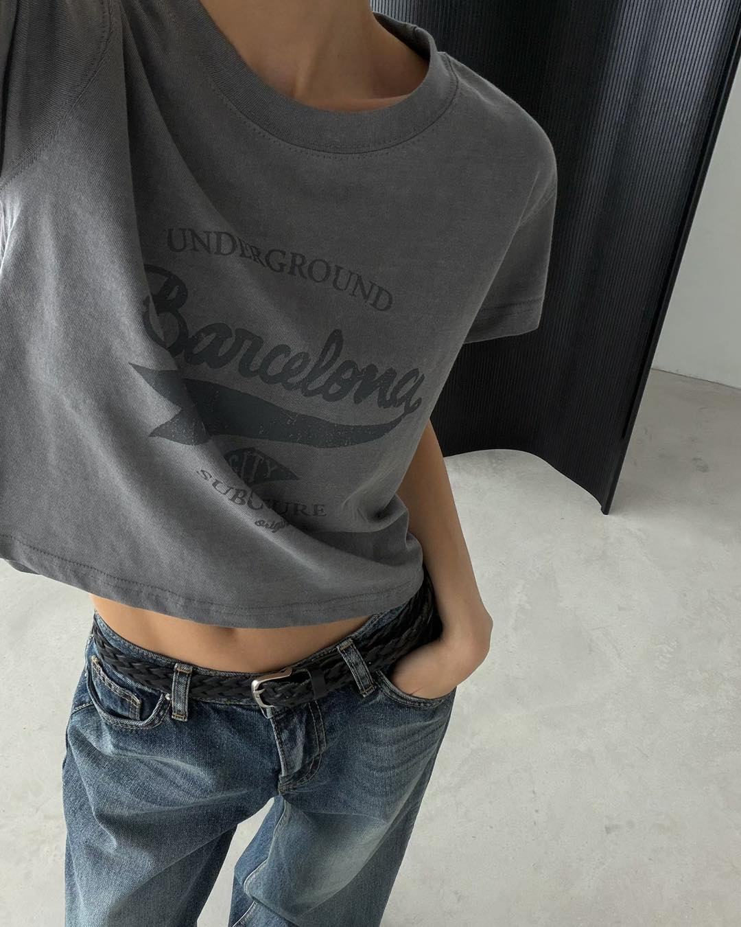 簡單易襯短身Tee 