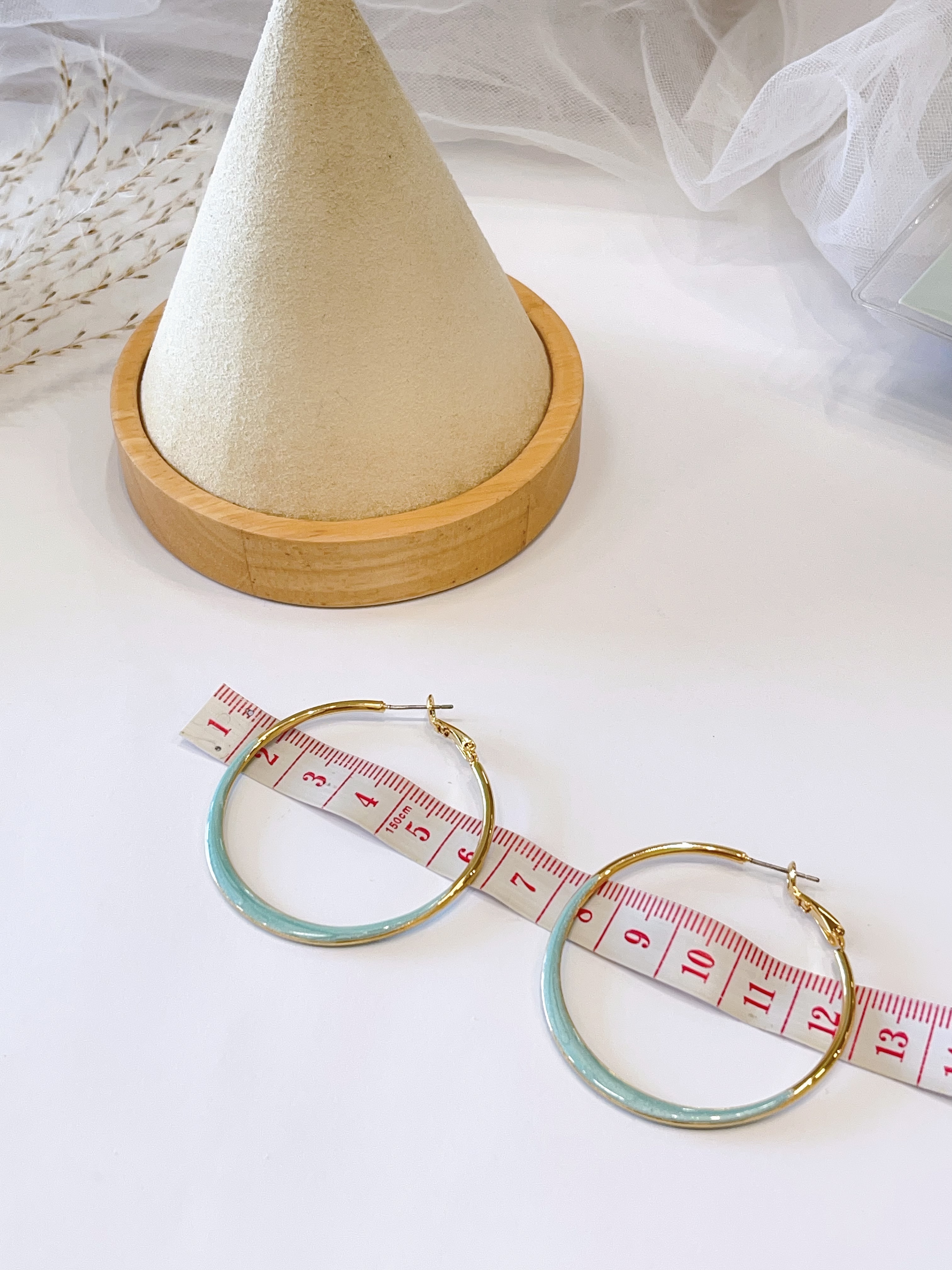 不同色系扁设计耳圈耳环