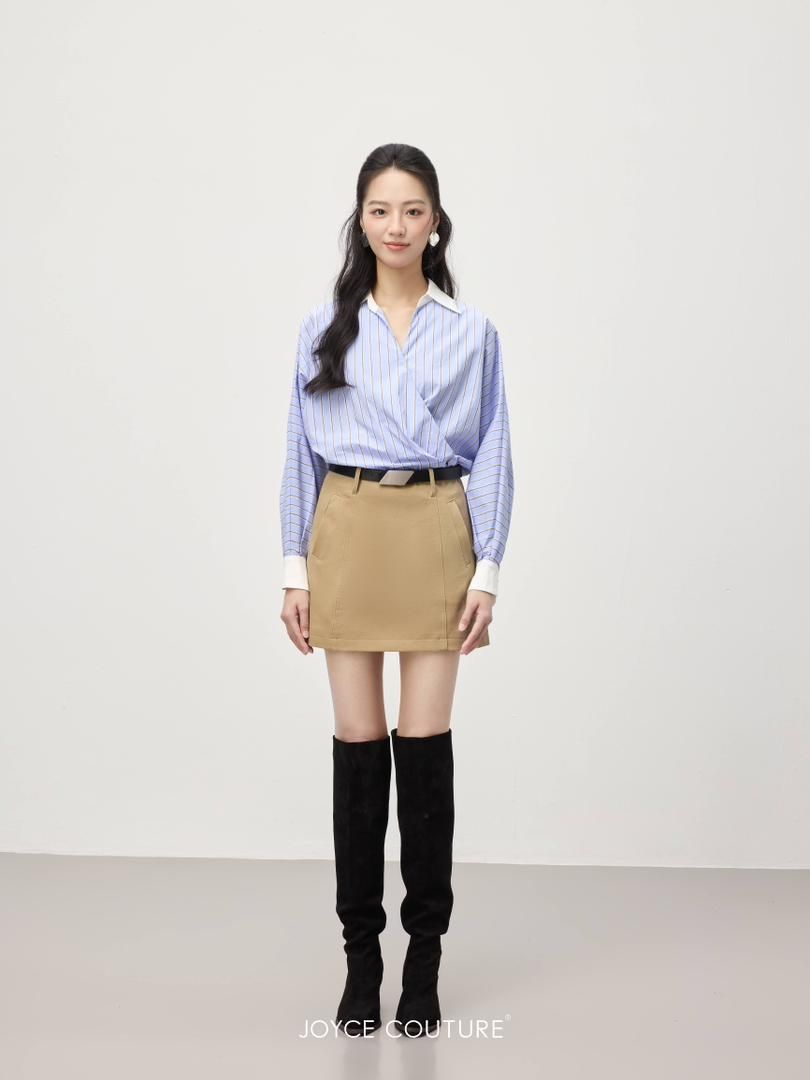 V领设计衬衫上衣 T0751