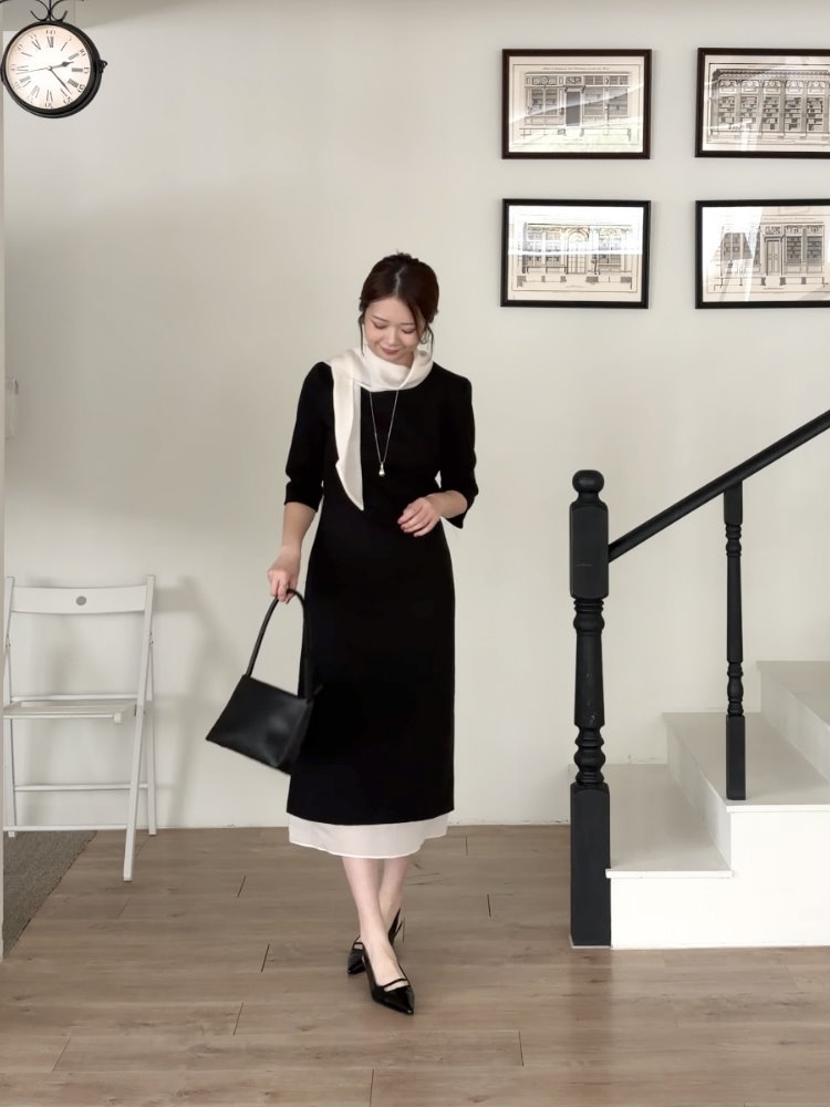 Therese Scarf Dress (Black)