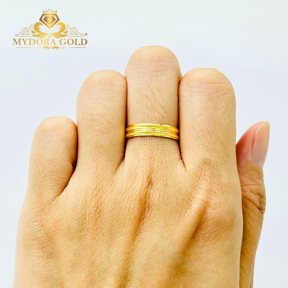 MYDORA Cincin Belah Rotan Double Line l EMAS 916/22K