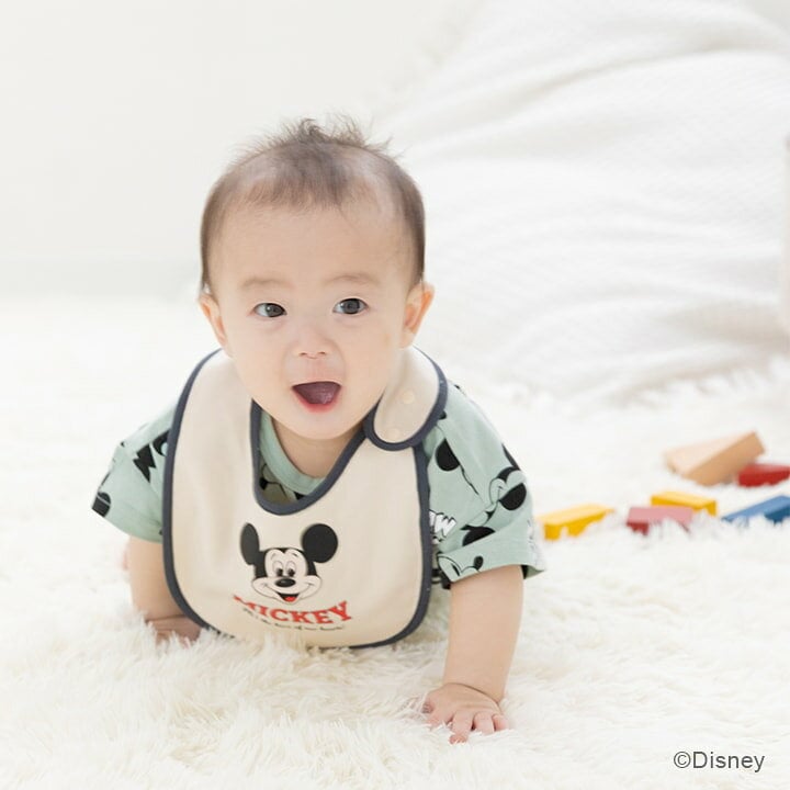 🇯🇵預訂 日本直送🇯🇵米奇印花純棉口水巾圍兜兩件套