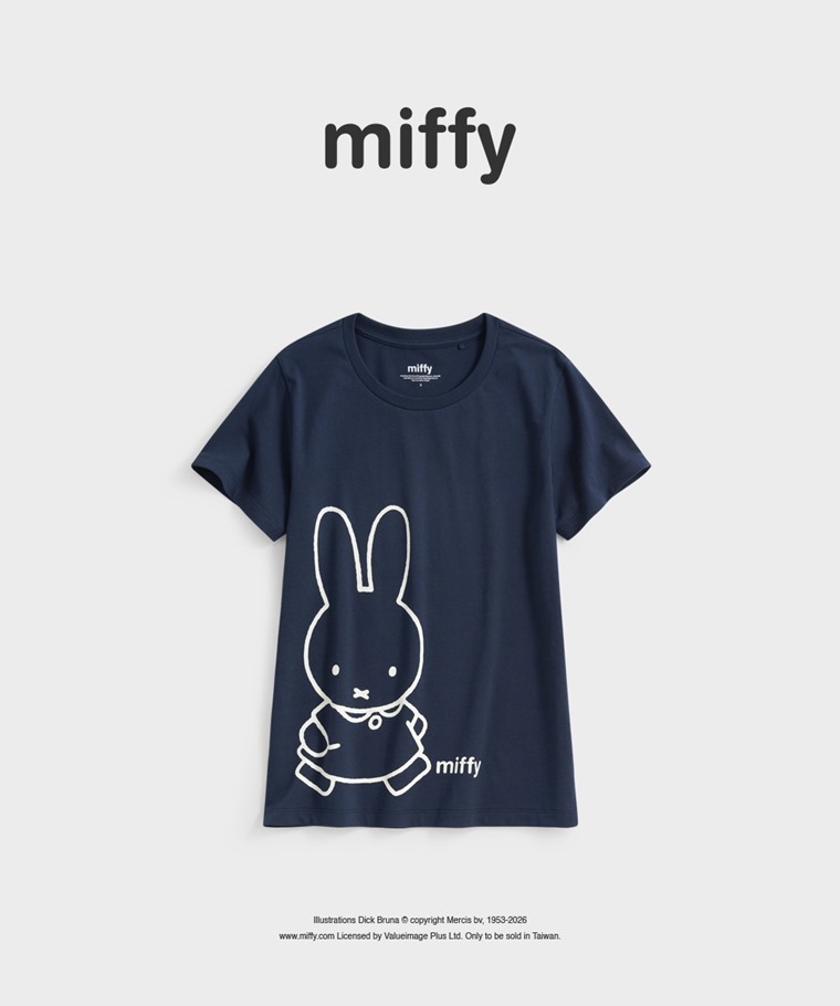 預購 miffy TW 棉 tee walking BL