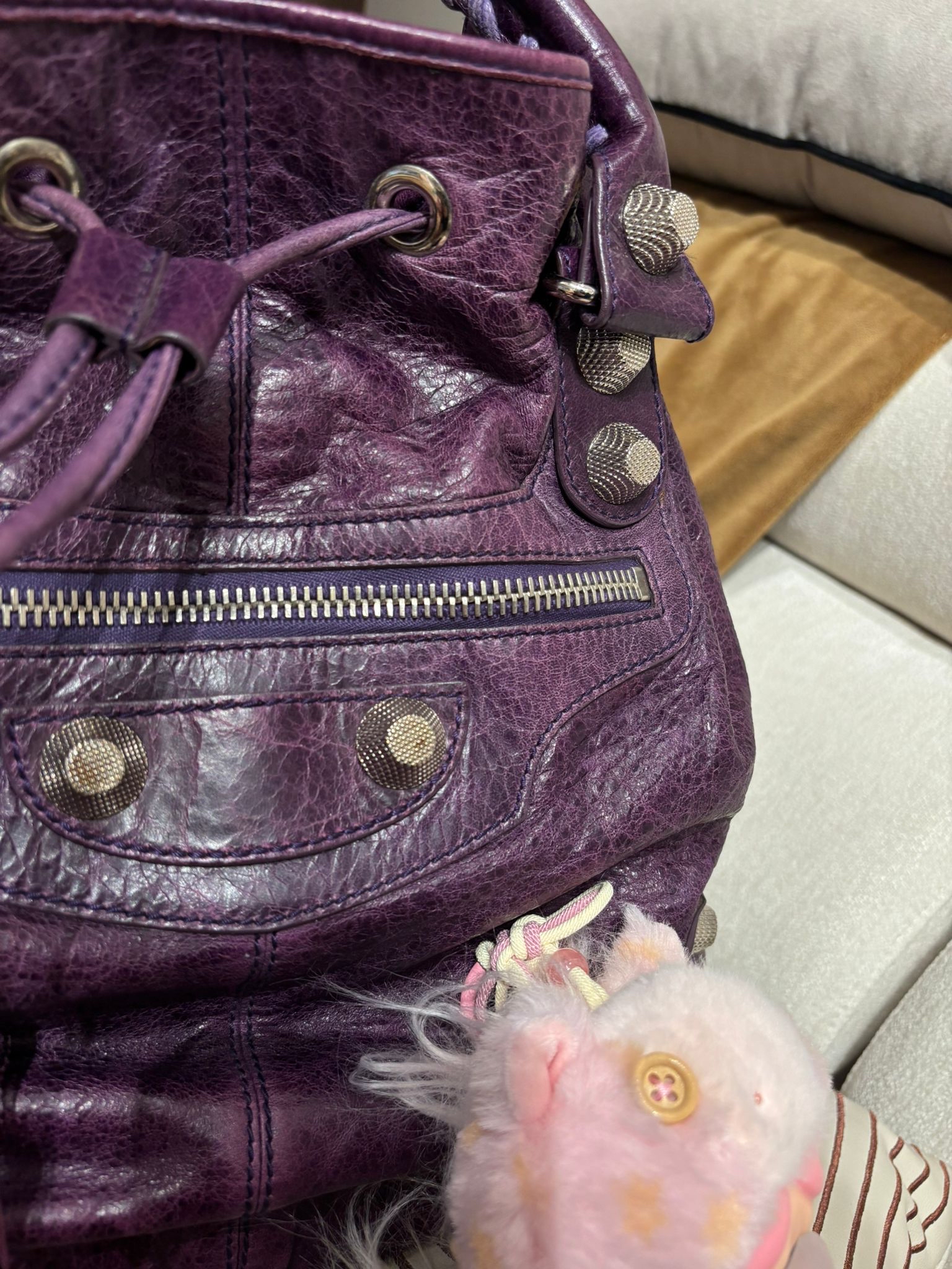 Balenciaga 2Way bag Calfskin purple 100%Authentic, 90%New ✅Dust bag