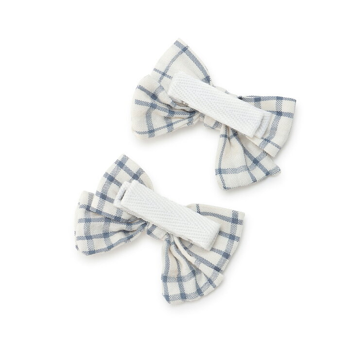🇯🇵預訂 日本直送🇯🇵Petit Main兩色格紋蝴蝶結髮夾兩件套