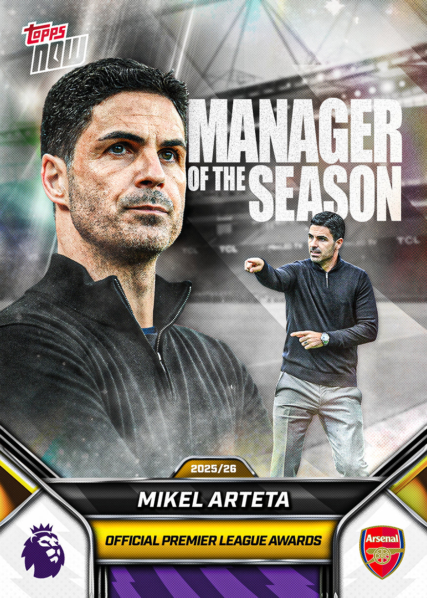 Mikel Arteta - 2025/26 Premier League Topps NOW #211 年度最佳領隊卡｜PR 1,397