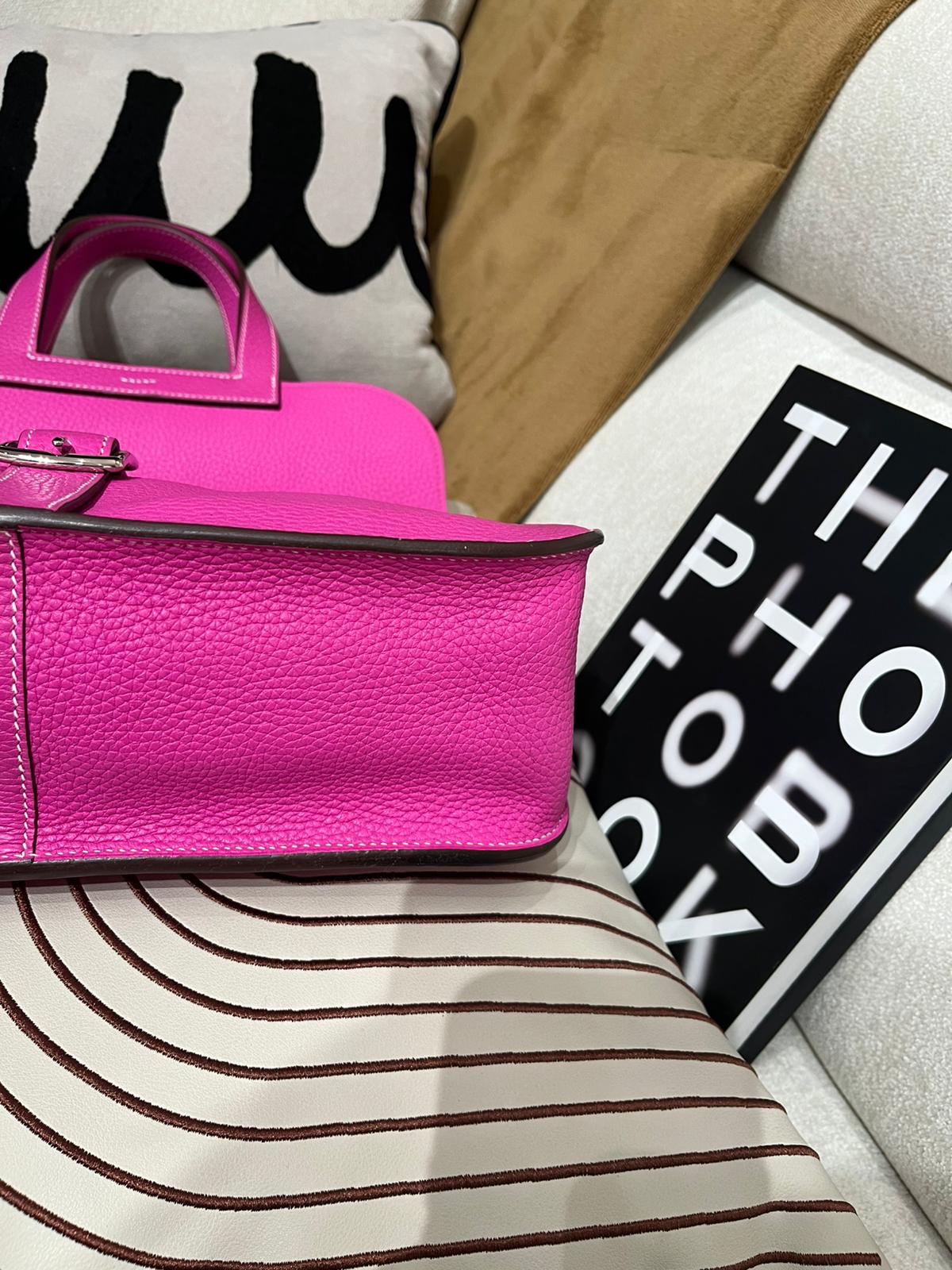 Hermes halzan 31,9I,玉蘭粉銀扣TC粒粒牛皮，STAMP C 100%Authentic ,98%new✅dust bag 