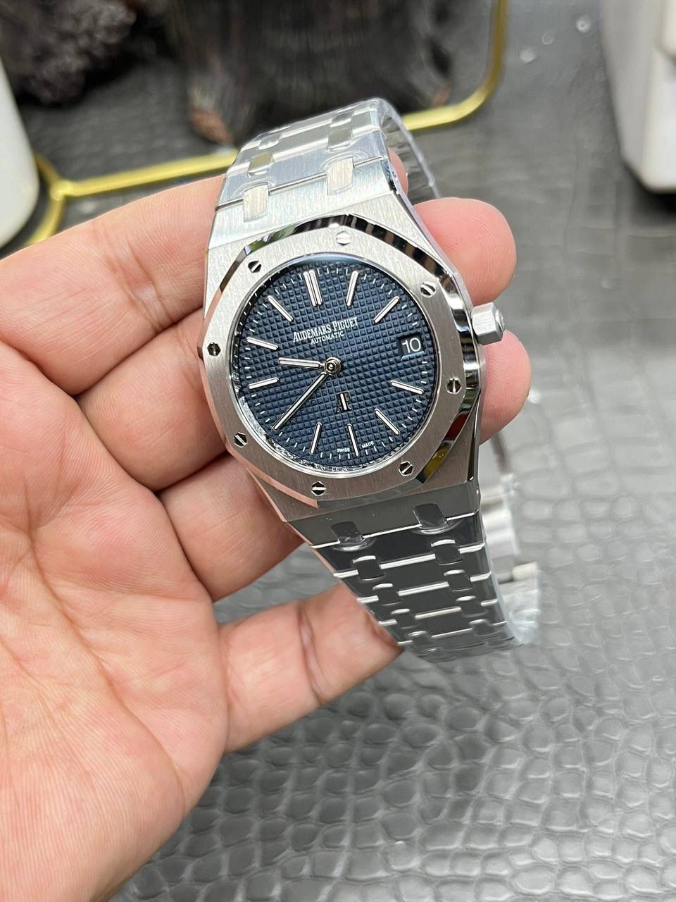 🚀爱彼16202ST皇家橡树系列/39mm两针盘蓝面/西铁城9015改Calibre7121全自动机械💯