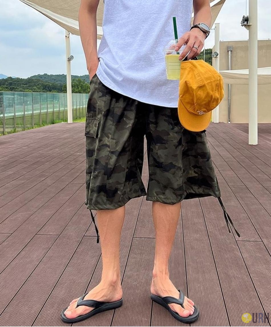 【100%保證韓國直送】Military Camo Cargo Bermuda 寬鬆迷彩五分褲 [2 color] RG165927