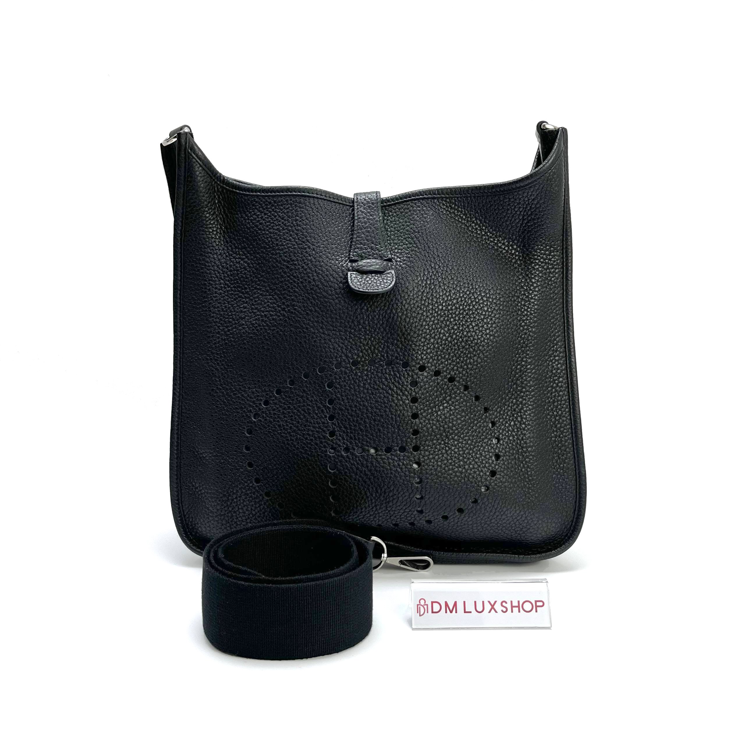 Hermes Evelyne GM Gen-1 Black PHW (Stamp Square N)