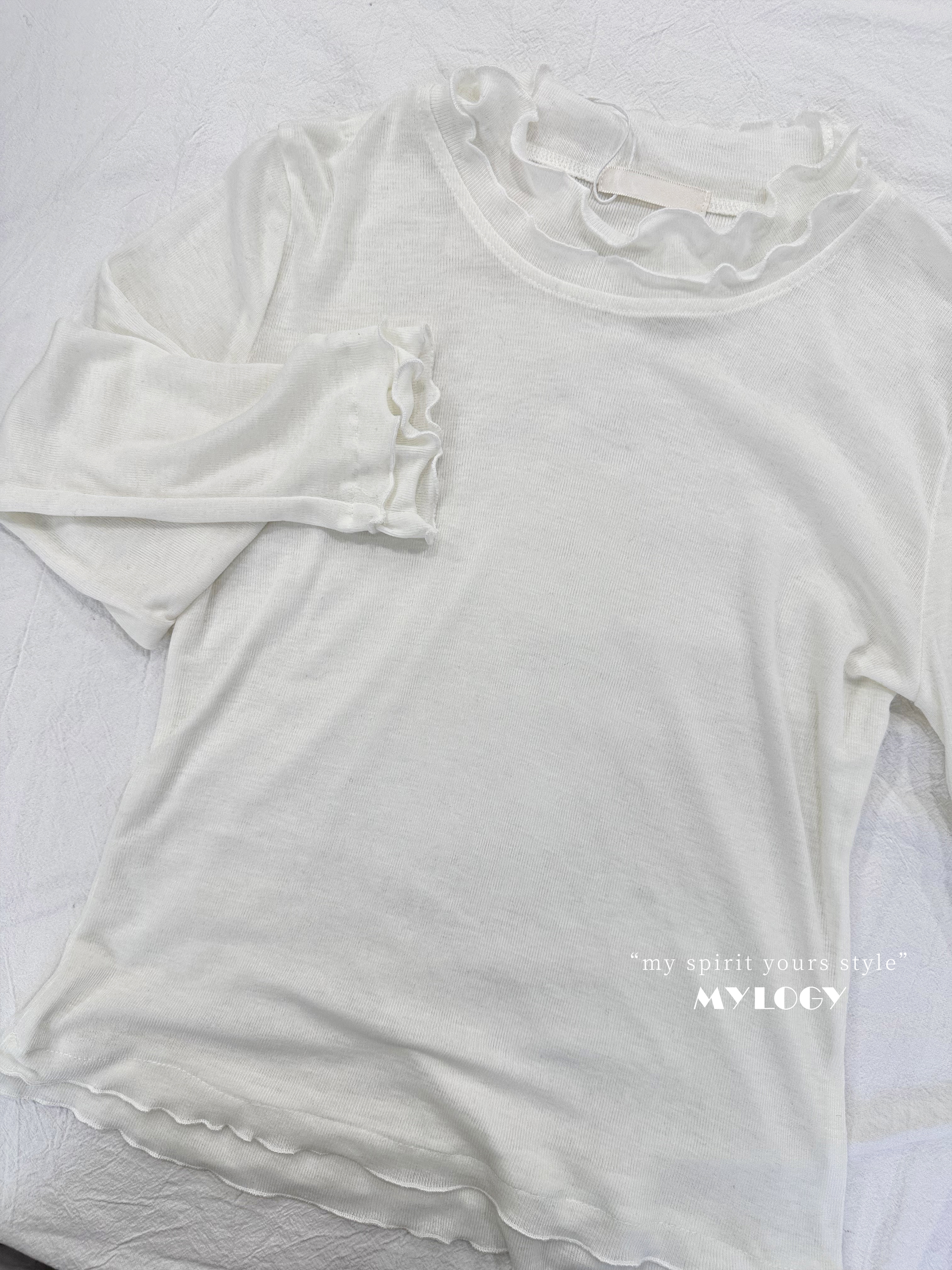 基本款和內搭～Double RUFFLE 素棉TEE NK0001