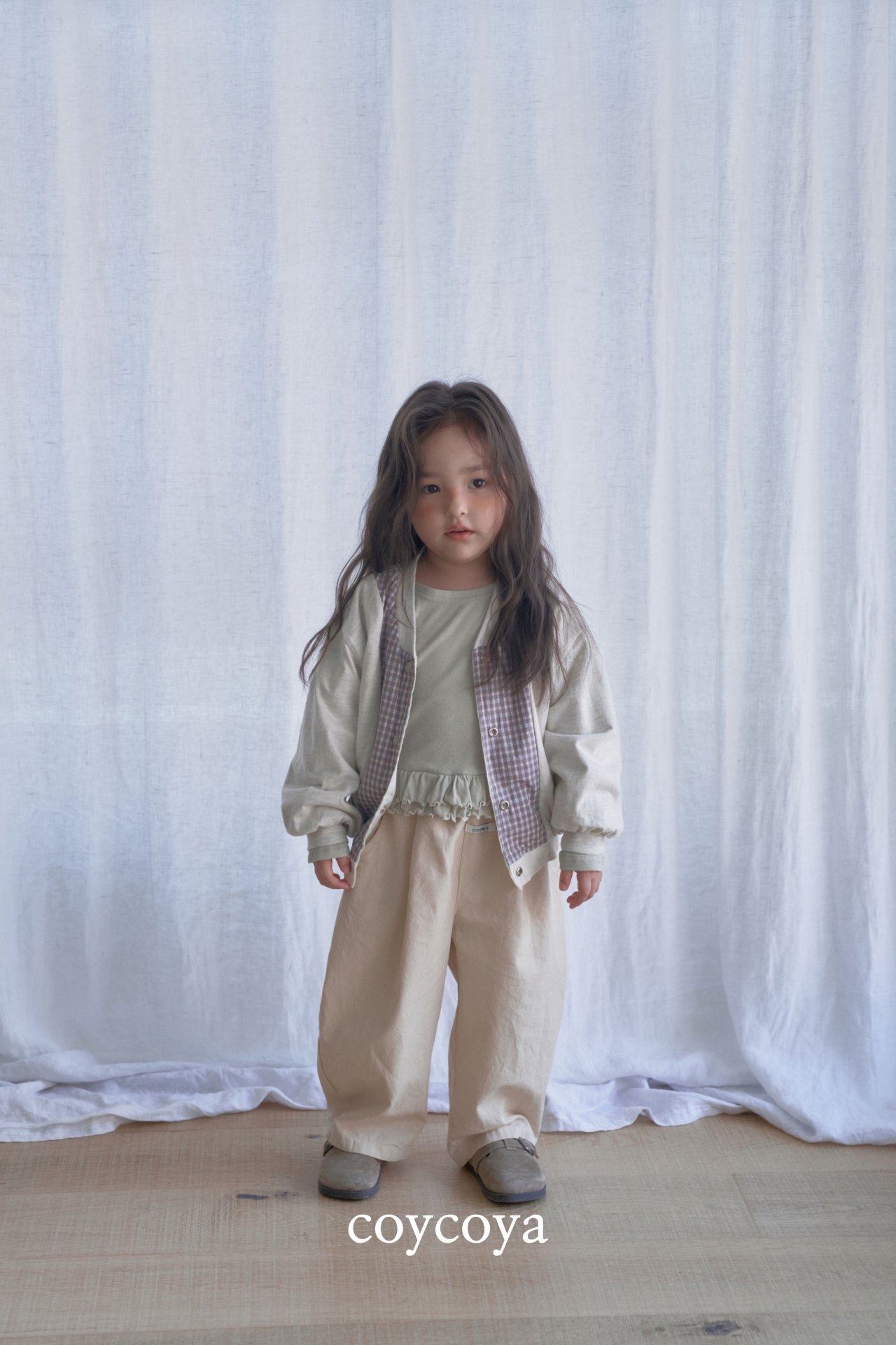 🌸預訂 韓國直送🌸🇰🇷COYCOYA兩色雙層褶皺下擺長袖上衣