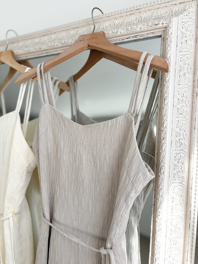 Romance Slim Cami Dress (Beige)