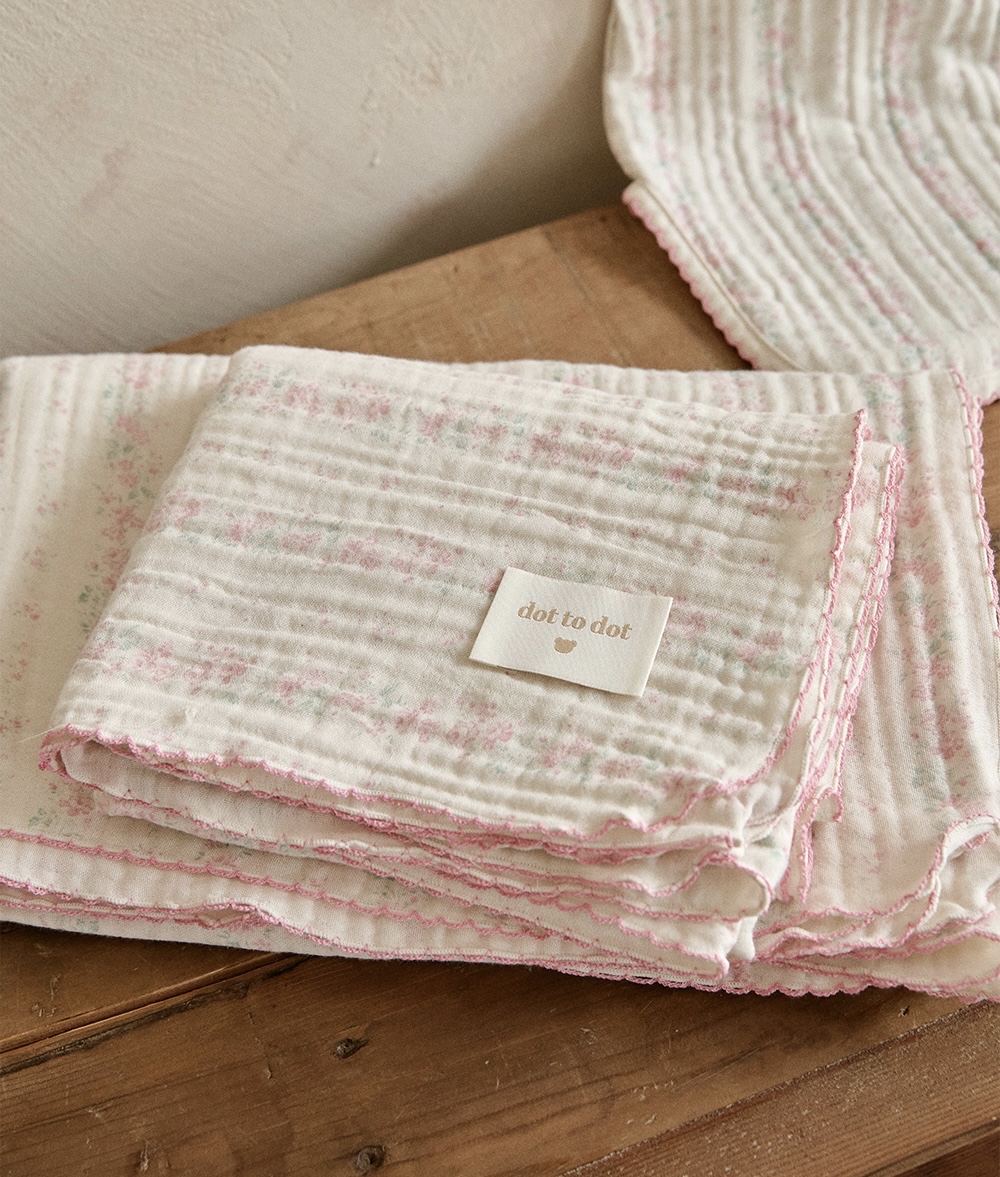 26S/S DTD Flora碎花溫馨系列-棉紗輕薄蓋毯 (M/L)