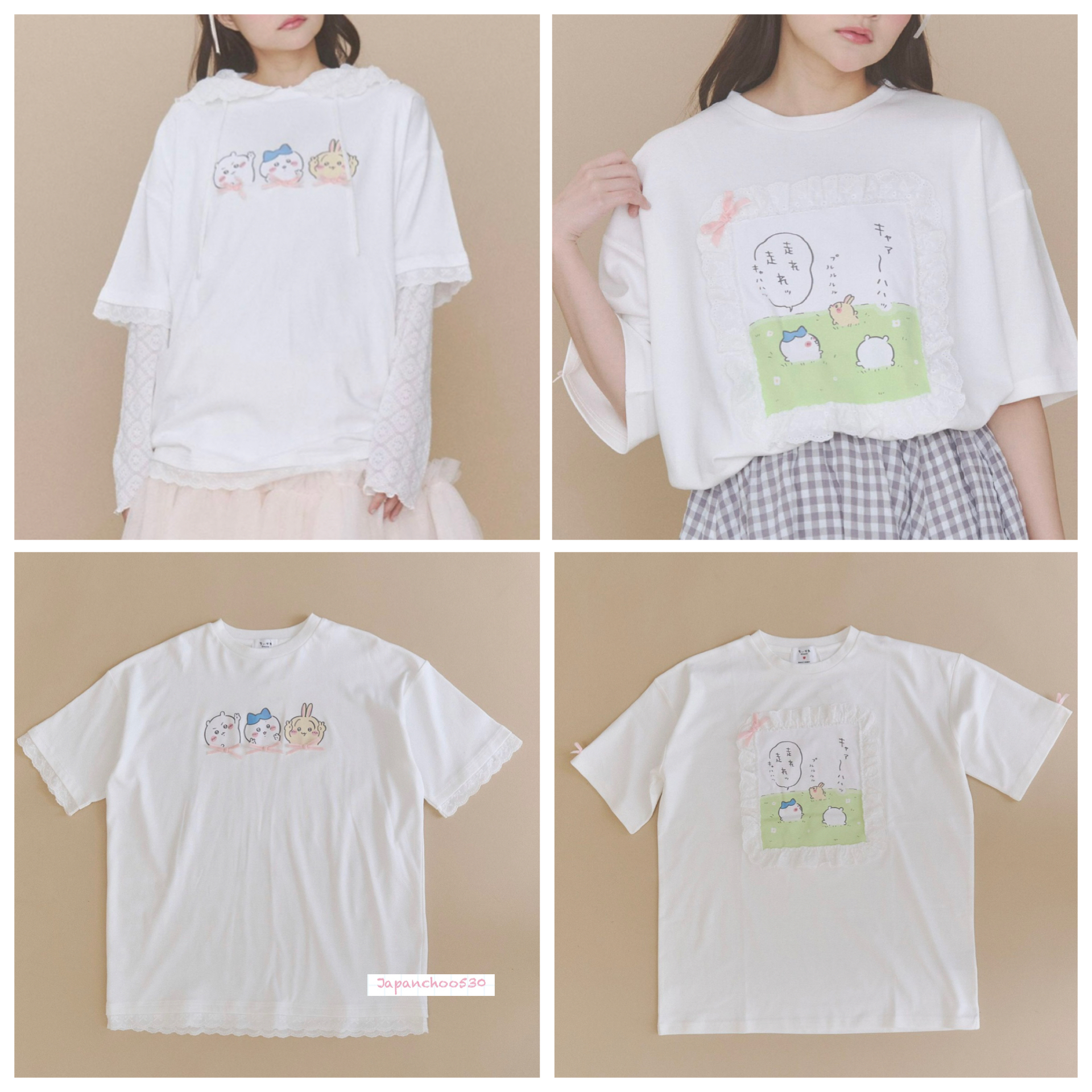 日本預訂📍日本Chiikawa x Merry Jenny蕾絲短袖Tee 不包郵 2026年8月中下旬出貨