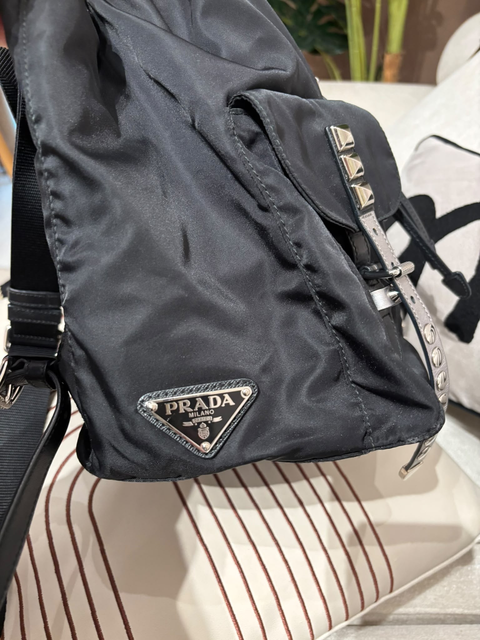 Prada backpack nylon 100%Authentic, 95%new ✅dust bag