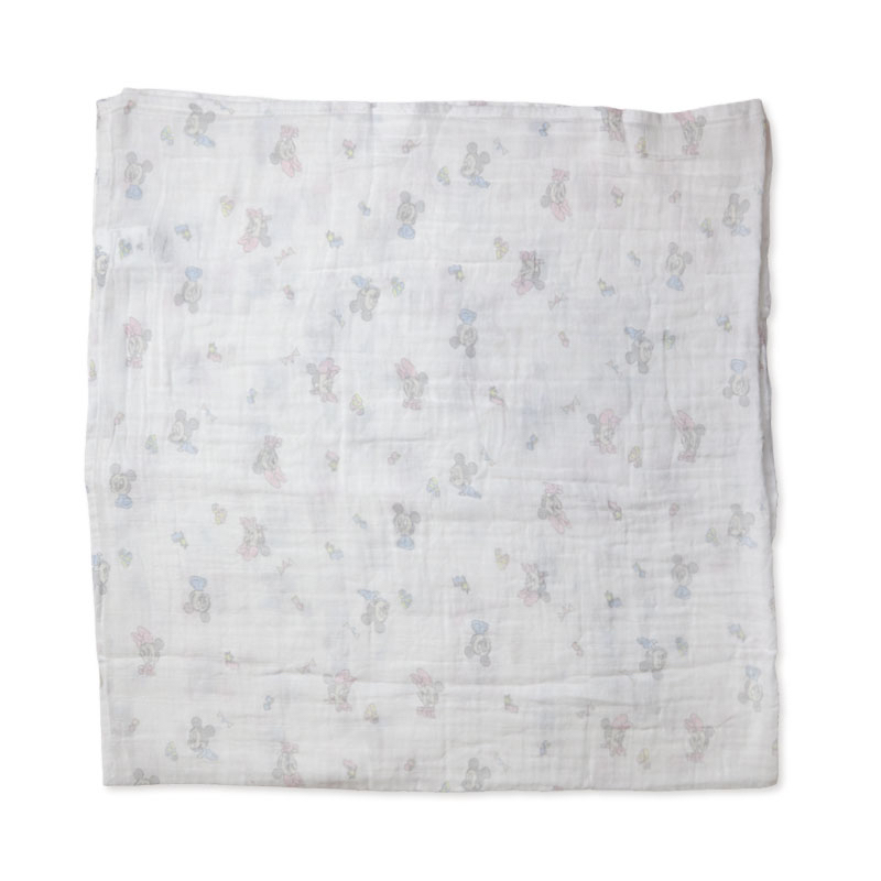 🇯🇵預訂 日本直送🇯🇵米奇米妮滿印純棉紗包巾襁褓