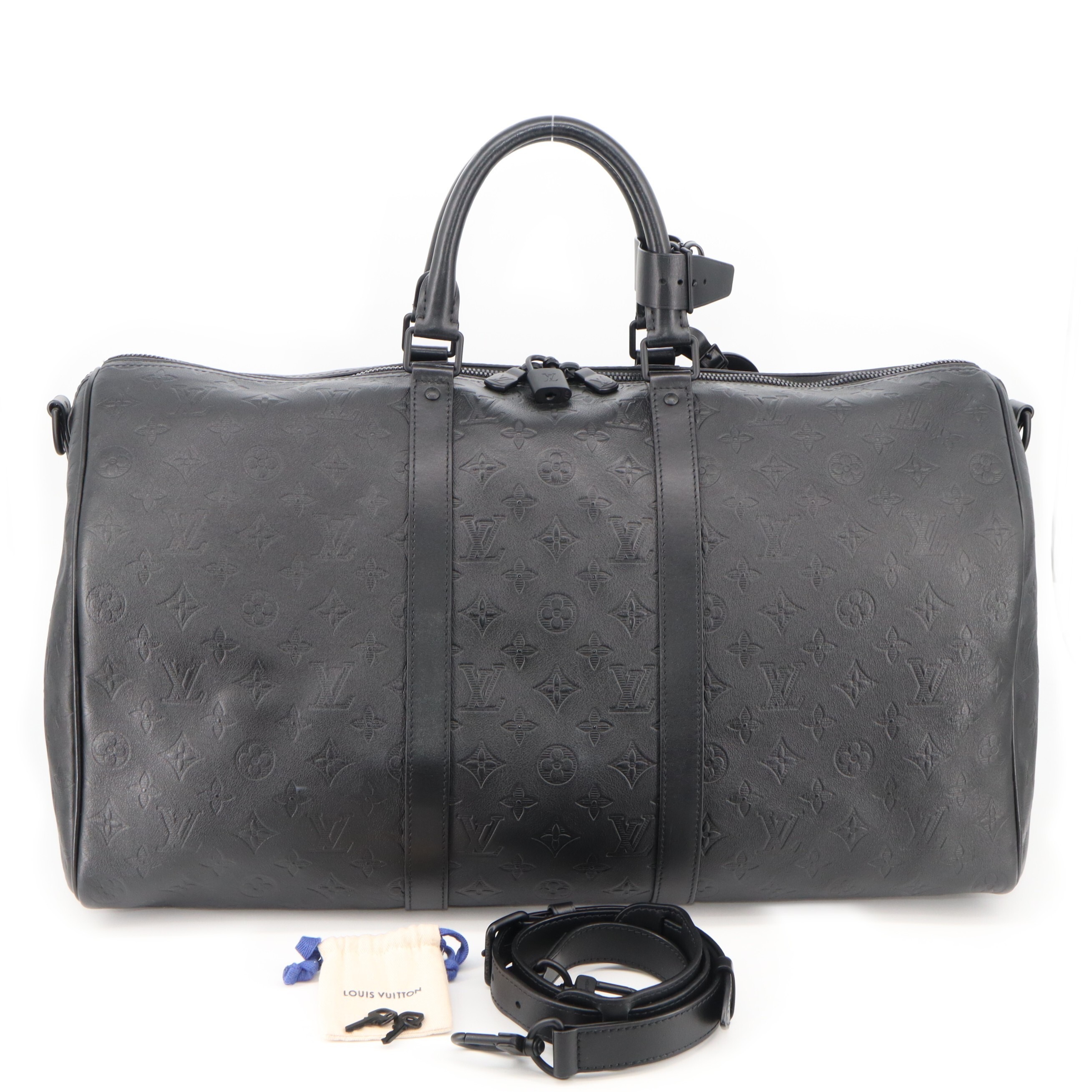 Louis Vuitton Monogram Shadow Keepall 50 Bandouliere Travel Bag
