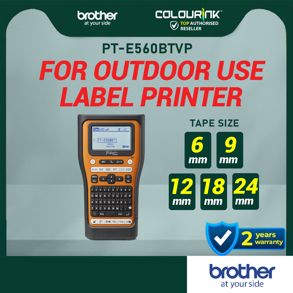 Brother PT-E310BTVP Portable Handheld Label Maker c/w Adapter Tool Box for Wire Cable Heat Shrink Tube E300VP PT-H110