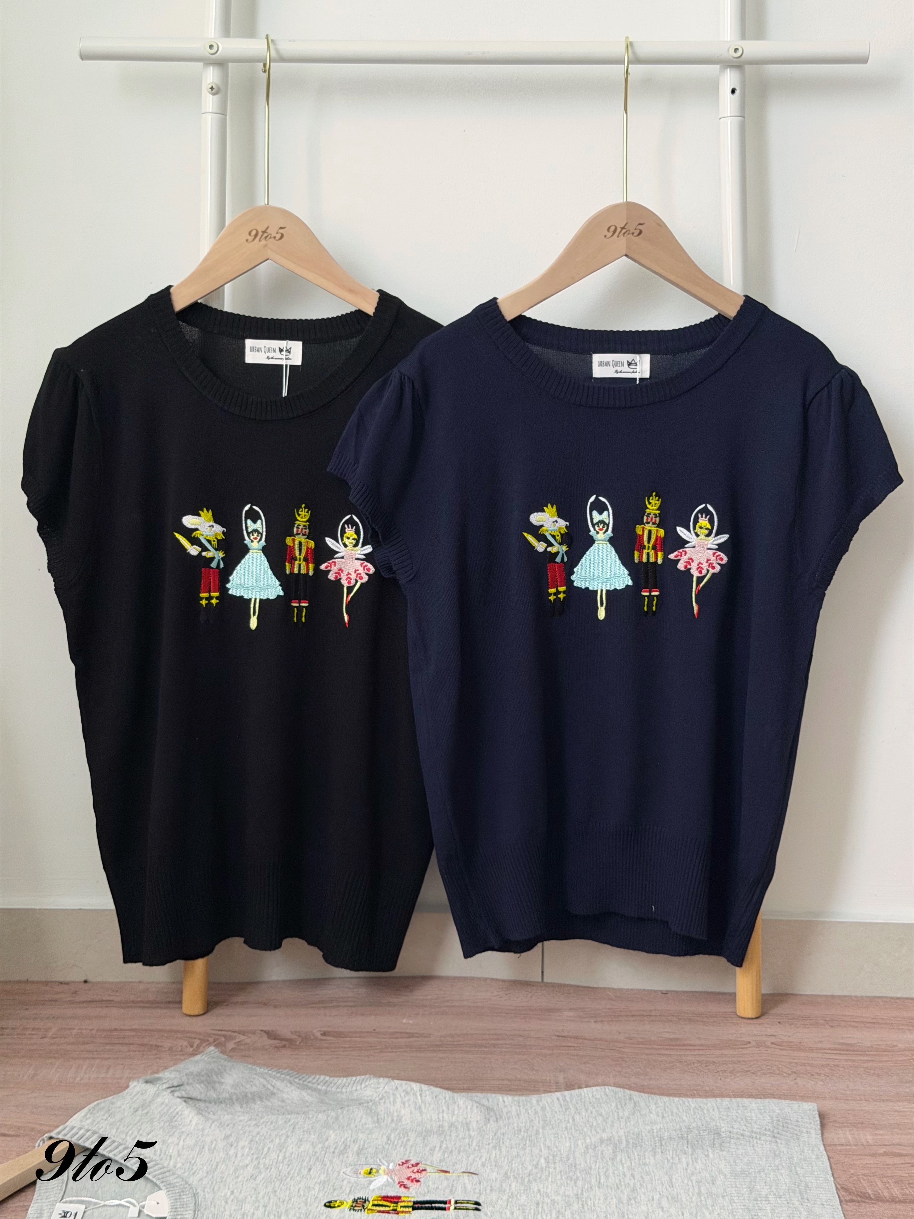 T4454 Embroidery Nutcracker Knit Top - 3 Colors
