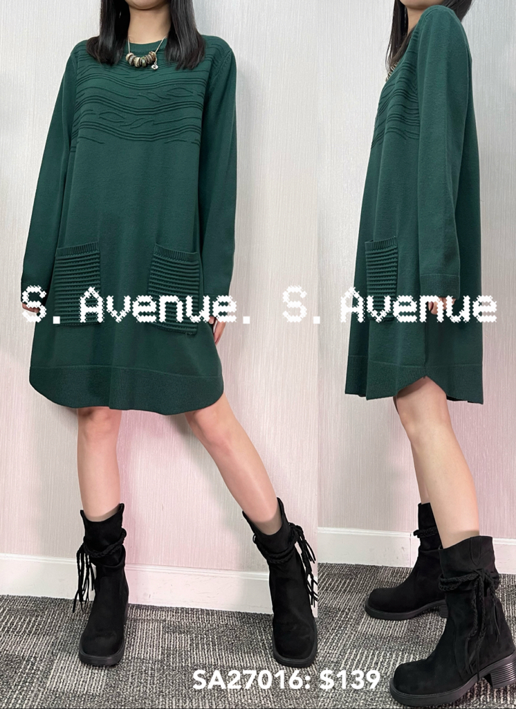 SA27016: 長袖領暗紋前兩袋軟冷op