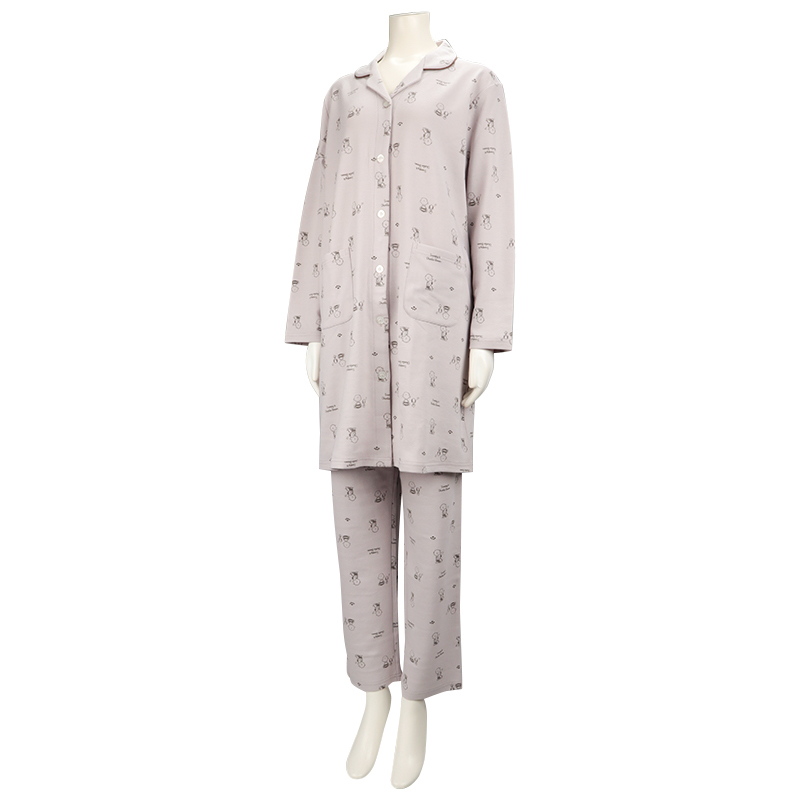 🇯🇵預訂 日本直送🇯🇵Snoopy史努比滿印米灰色孕婦哺乳長袖家居服套裝