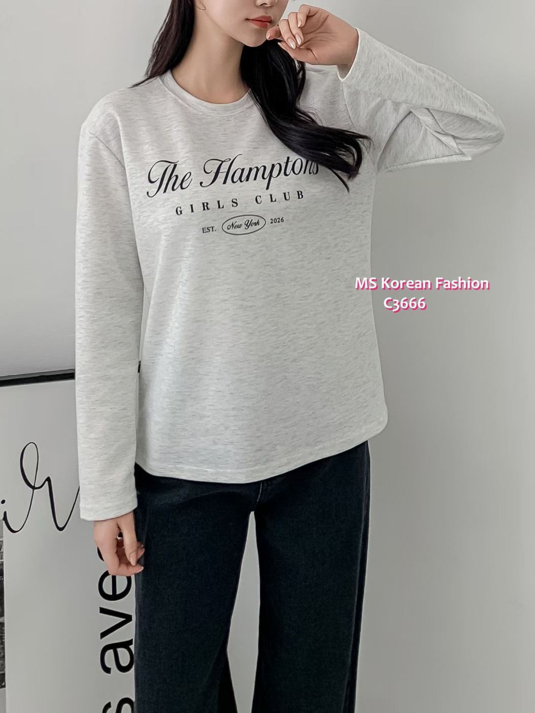 C3666 韓國🇰🇷簡約有款字母tee